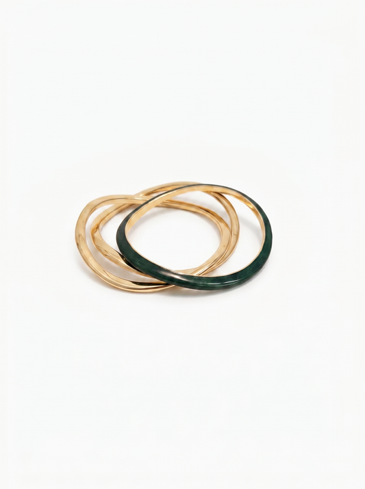 Bracciali rigidi: 3 smaltati per te - Verde