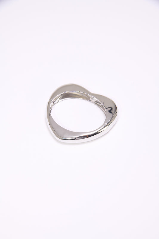 Heart-shaped rigid bracelet - Silver