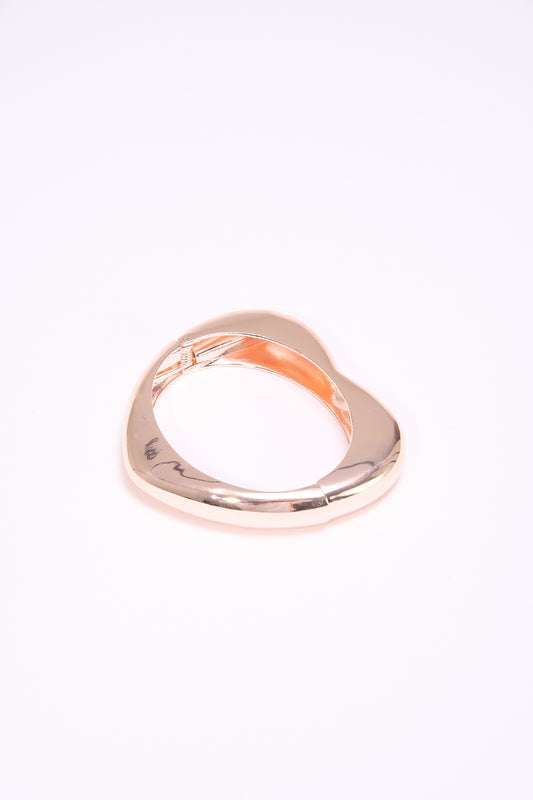 Heart-shaped rigid bracelet - Gold