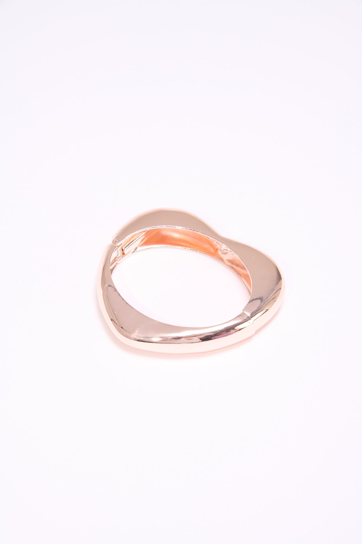 Bracciale rigido a forma di cuore - Oro rosa