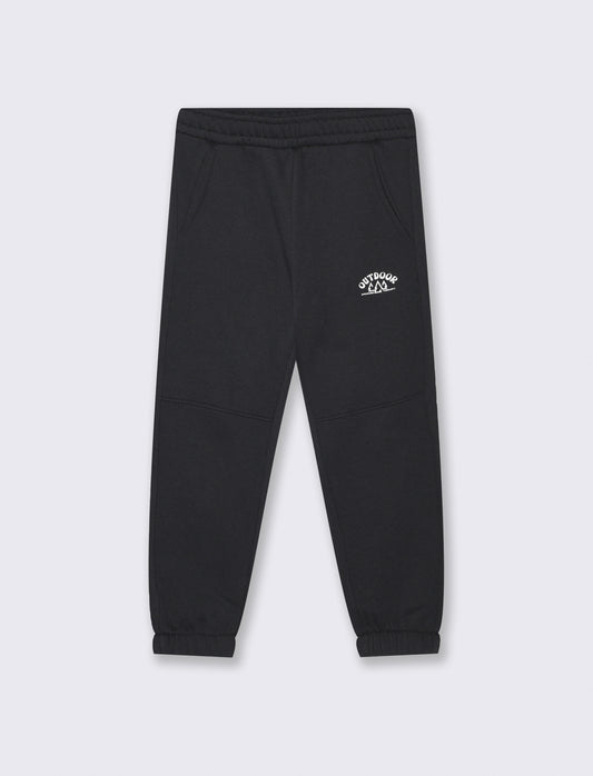 Fleece Lined Cotton Blend Joggers - Black