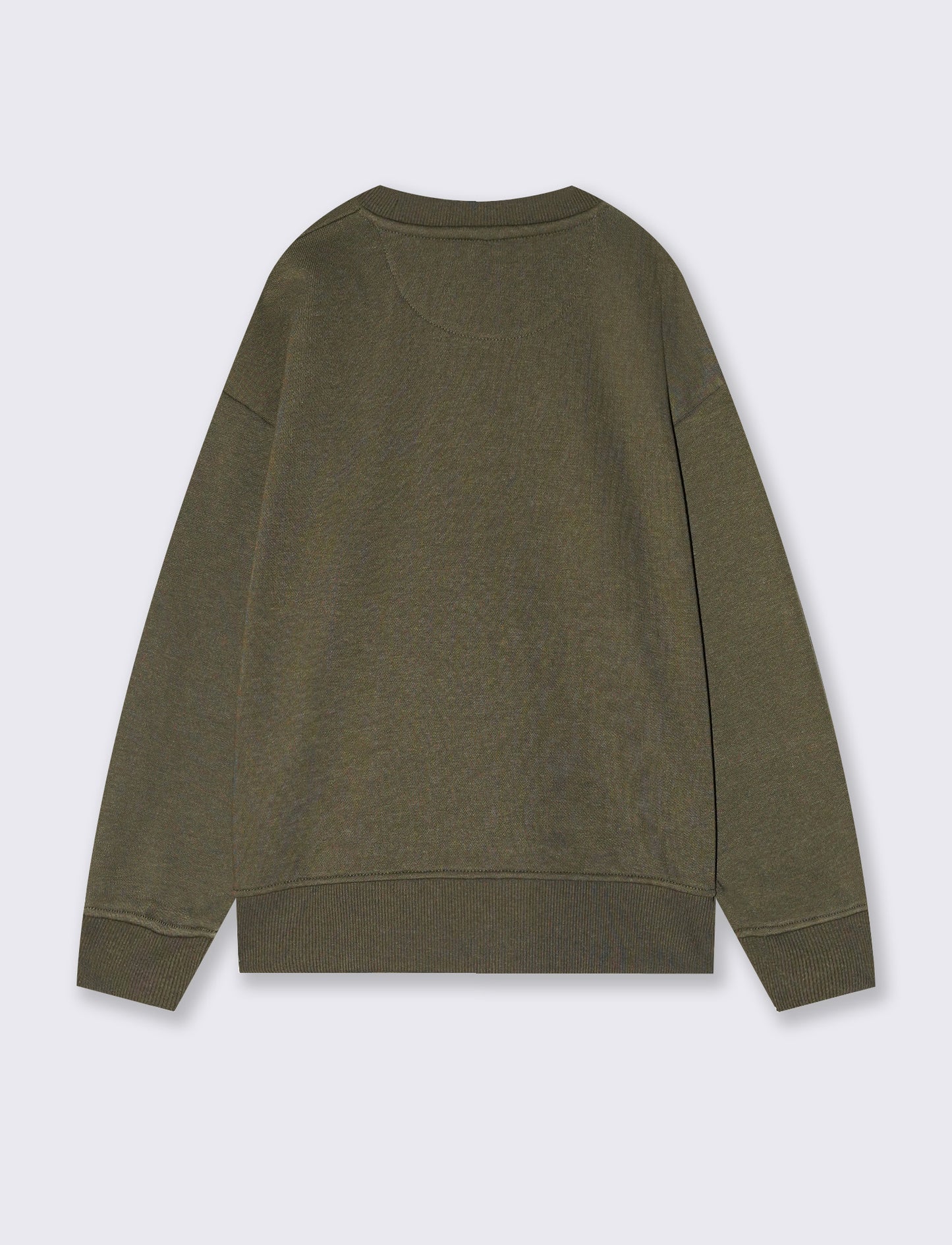 Minimal crewneck sweatshirt with print and slits - Green