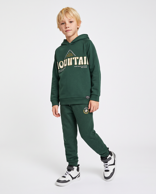 Sweatshirt Joggers with Print and Pockets - Green