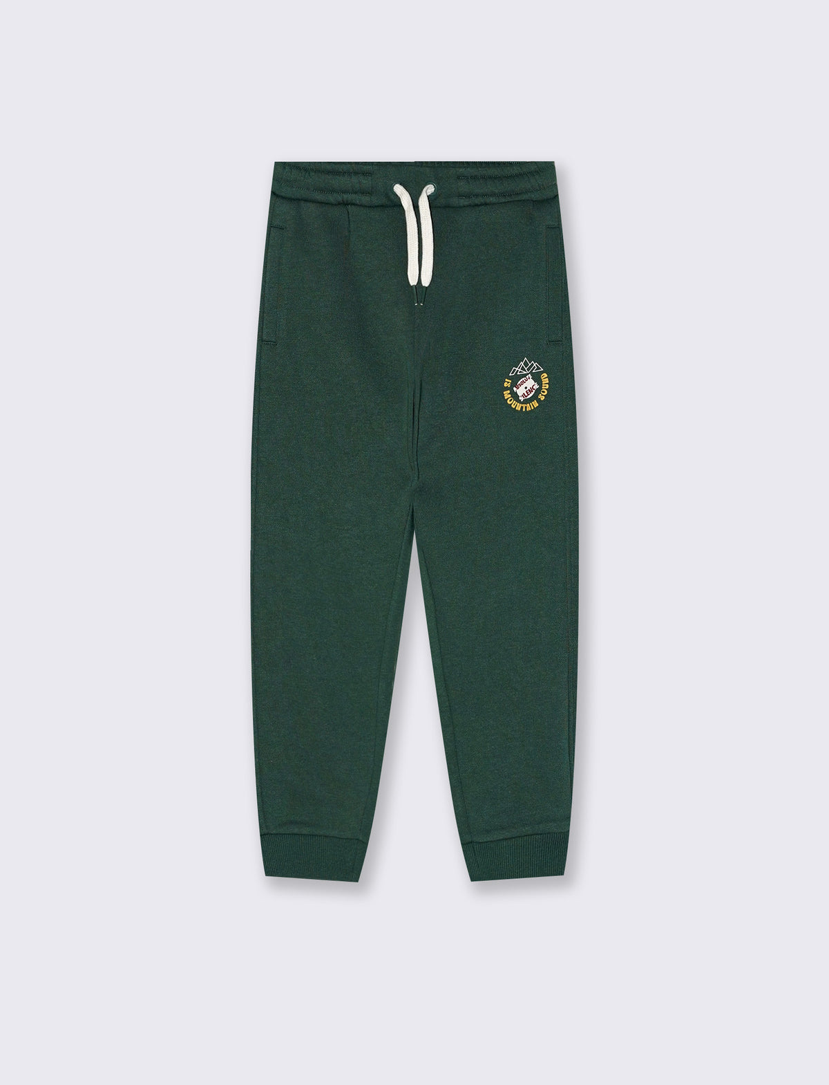 Sweatshirt Joggers with Print and Pockets - Green