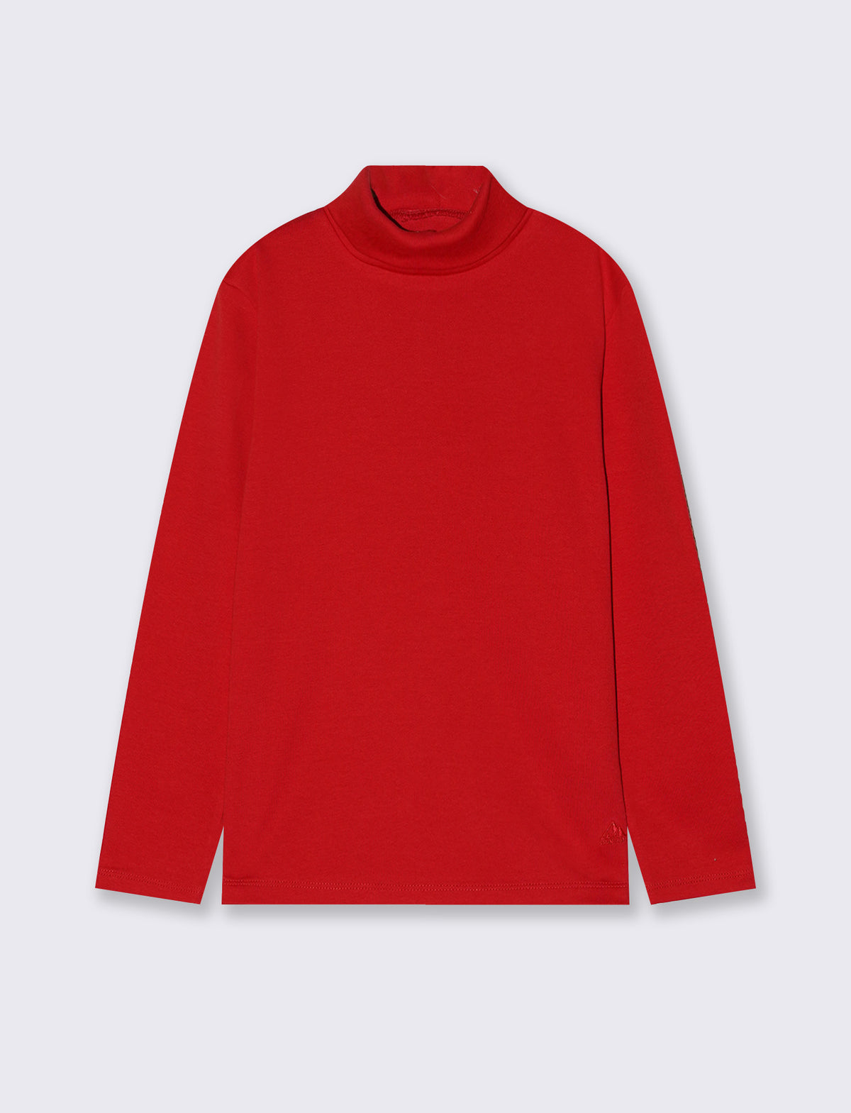 High-neck cotton interlock T-shirt - Red