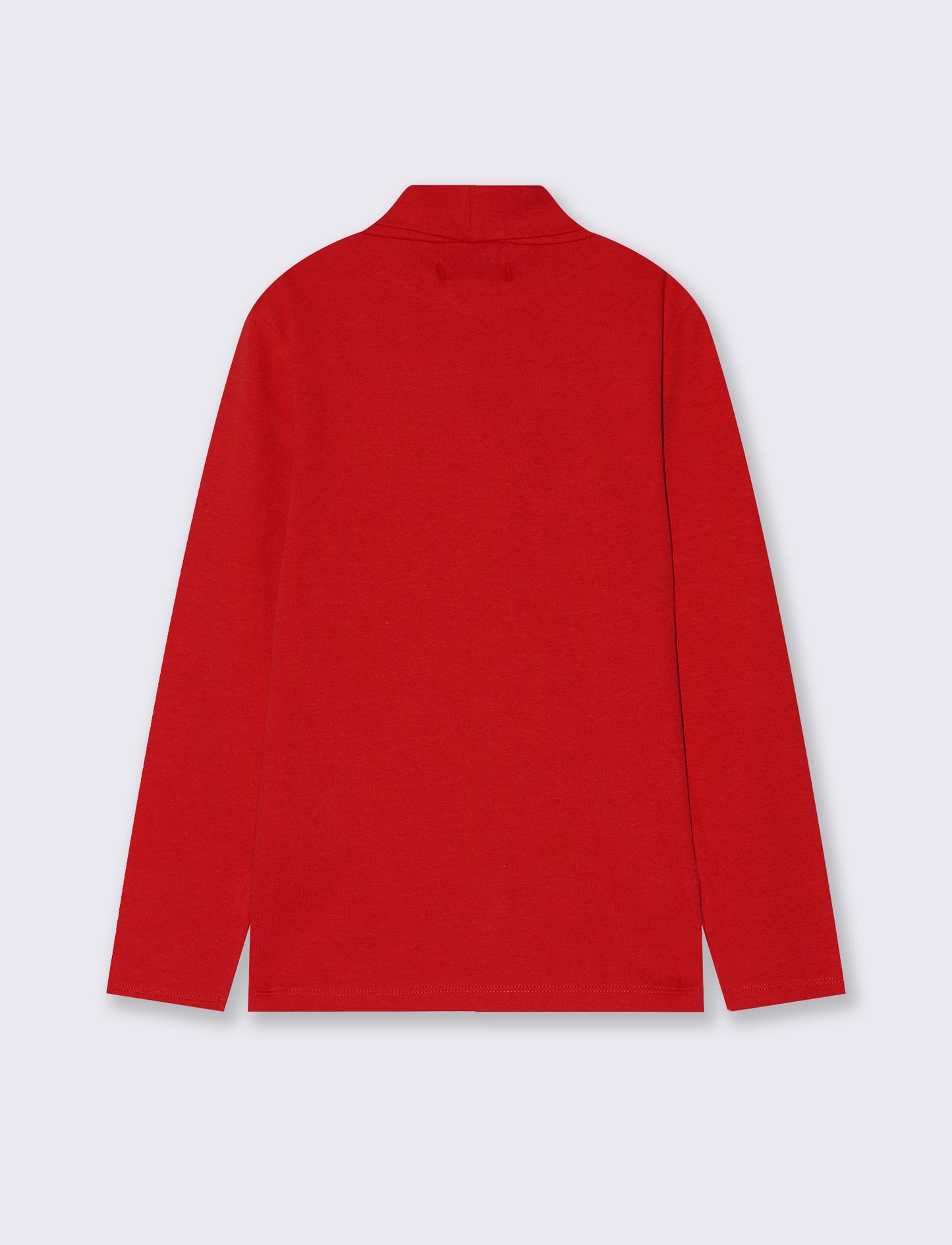 T-shirt collo alto in cotone interlock - Rosso