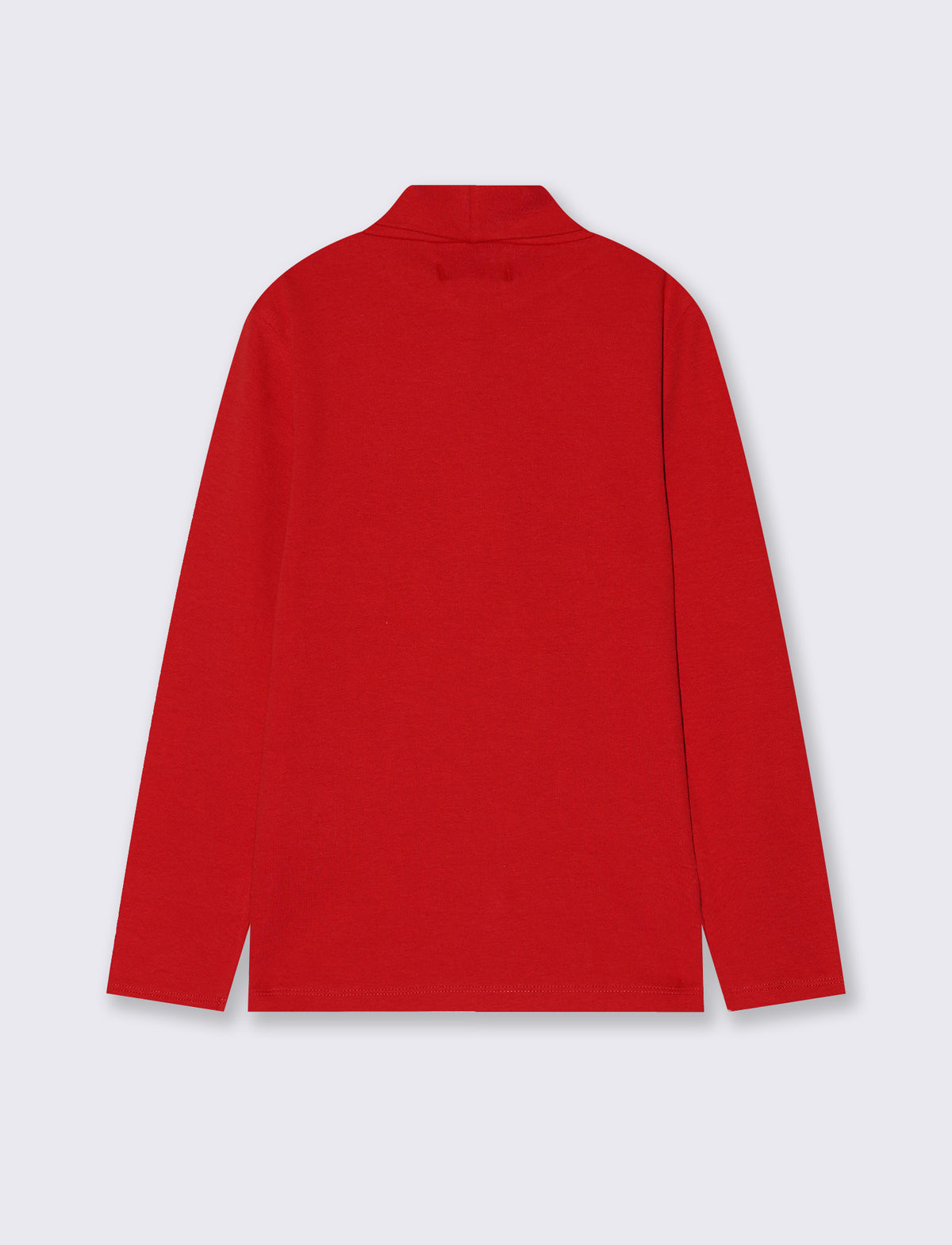 High-neck cotton interlock T-shirt - Red