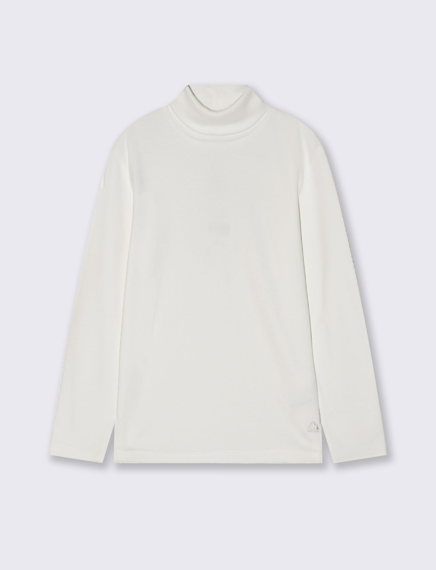 High-neck cotton interlock T-shirt - White