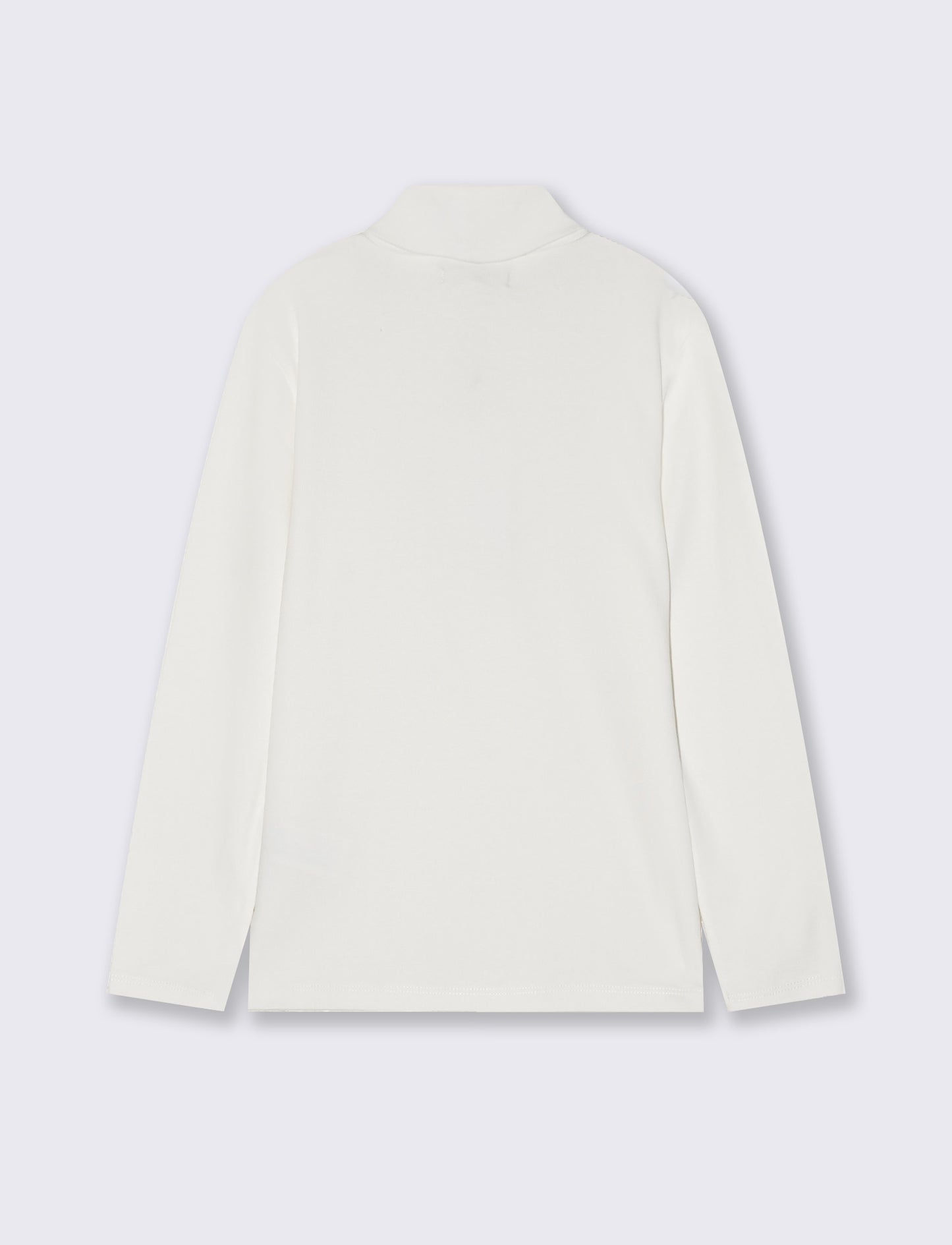 High-neck cotton interlock T-shirt - White