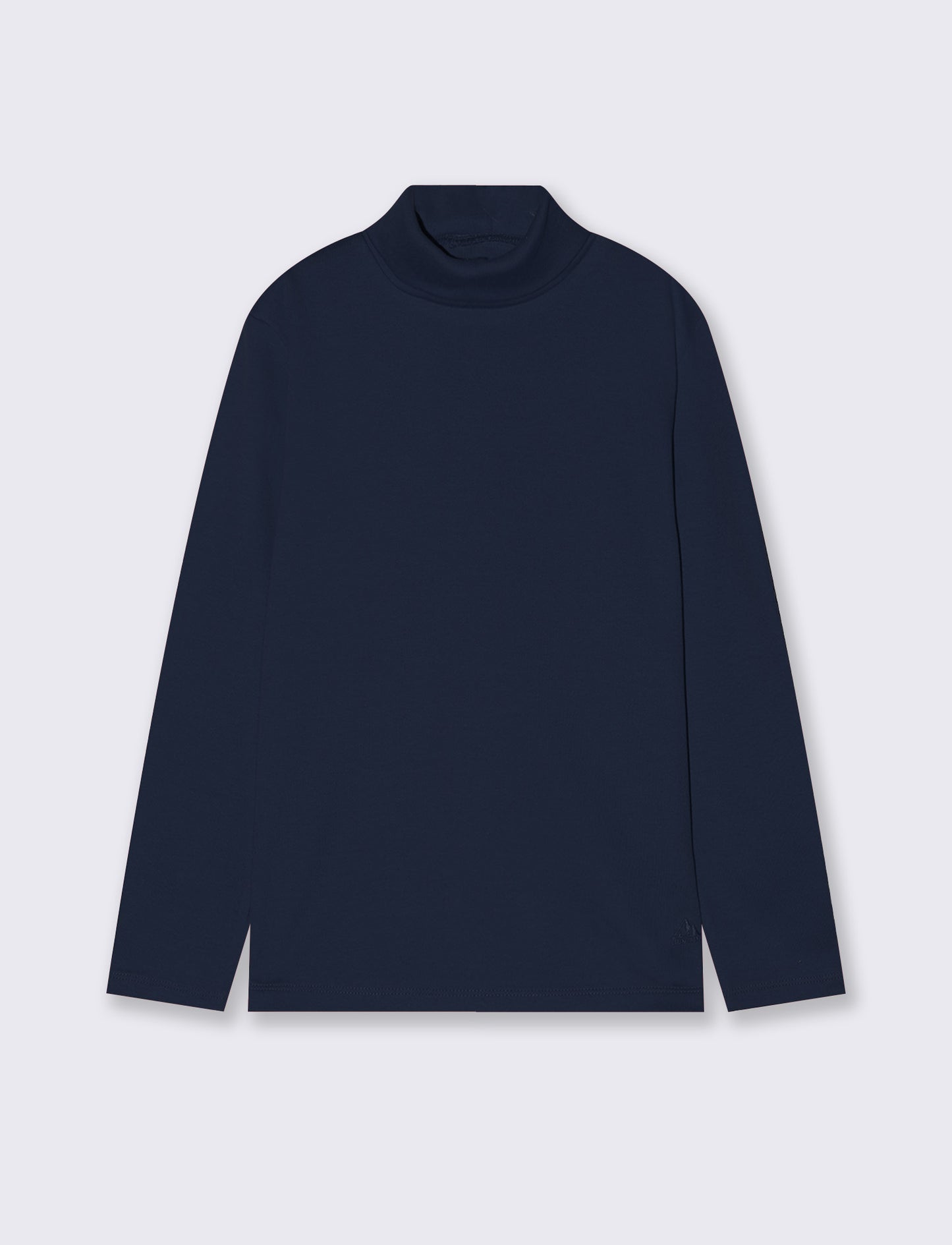T-shirt collo alto in cotone interlock - Blu
