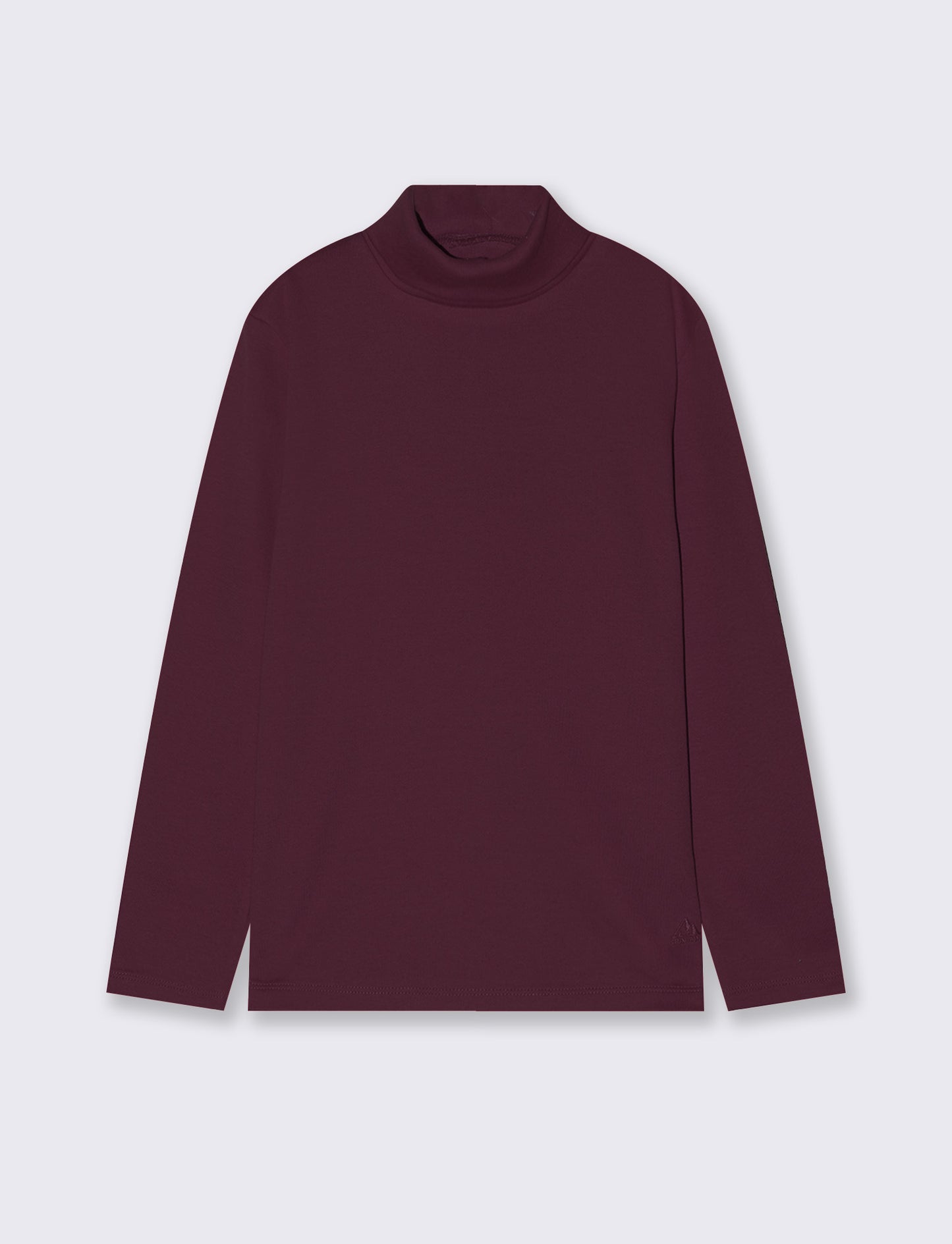 T-shirt collo alto in cotone interlock - Bordeaux