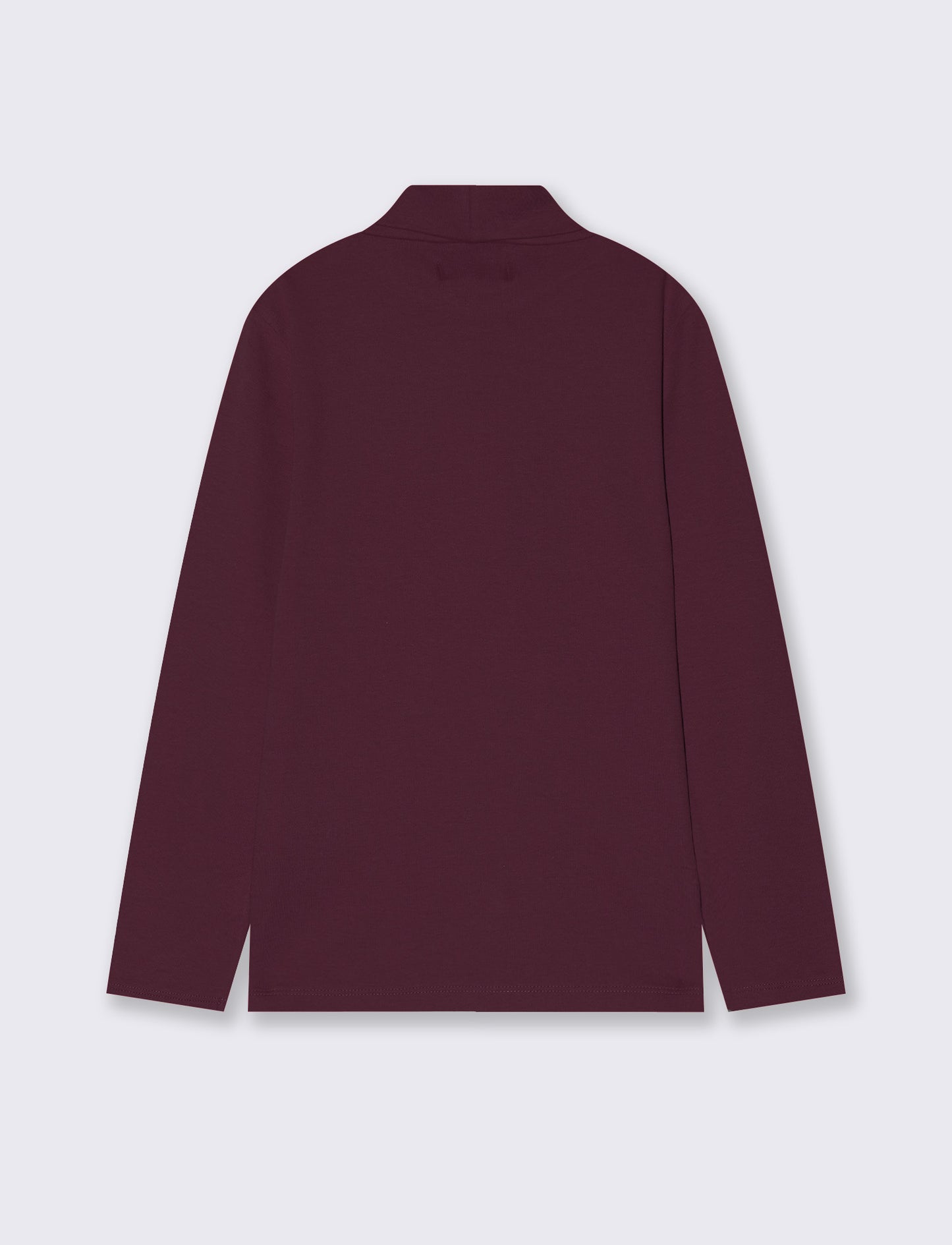 T-shirt collo alto in cotone interlock - Bordeaux