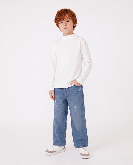 Long Sleeve Cotton T-Shirt - White