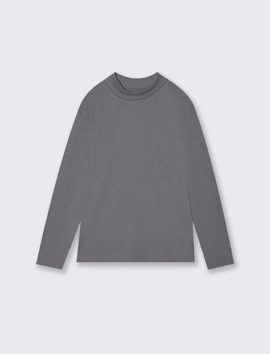 T-shirt caldo cotone maniche lunghe - Grigio mel.