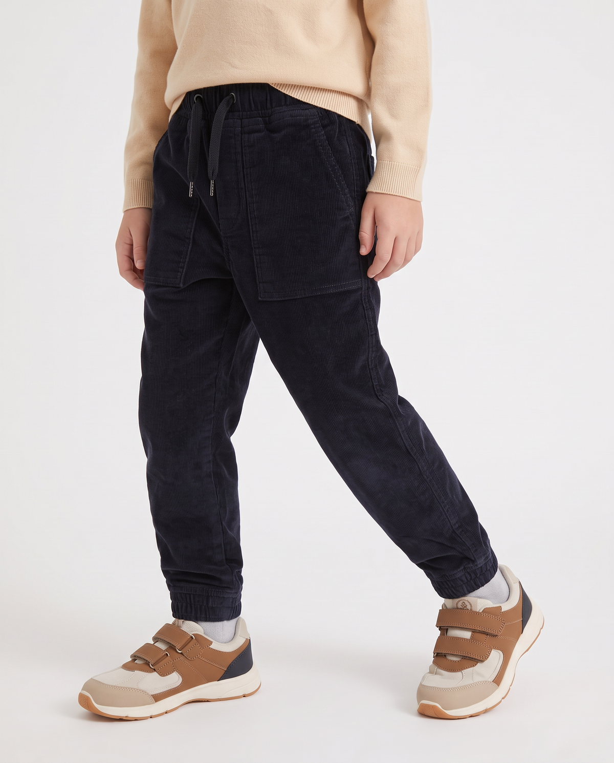 Corduroy joggers for winter - Blue
