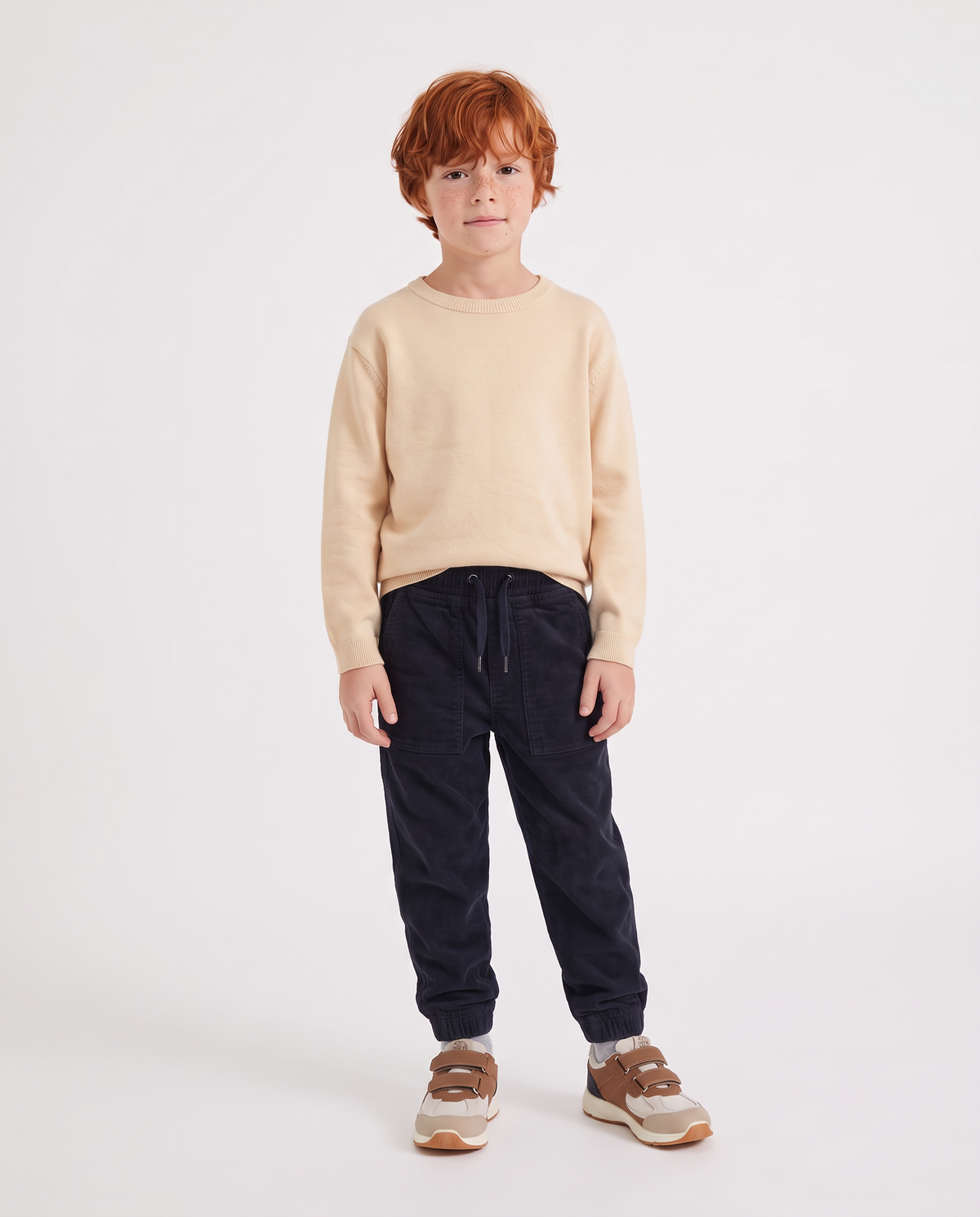Corduroy joggers for winter - Blue