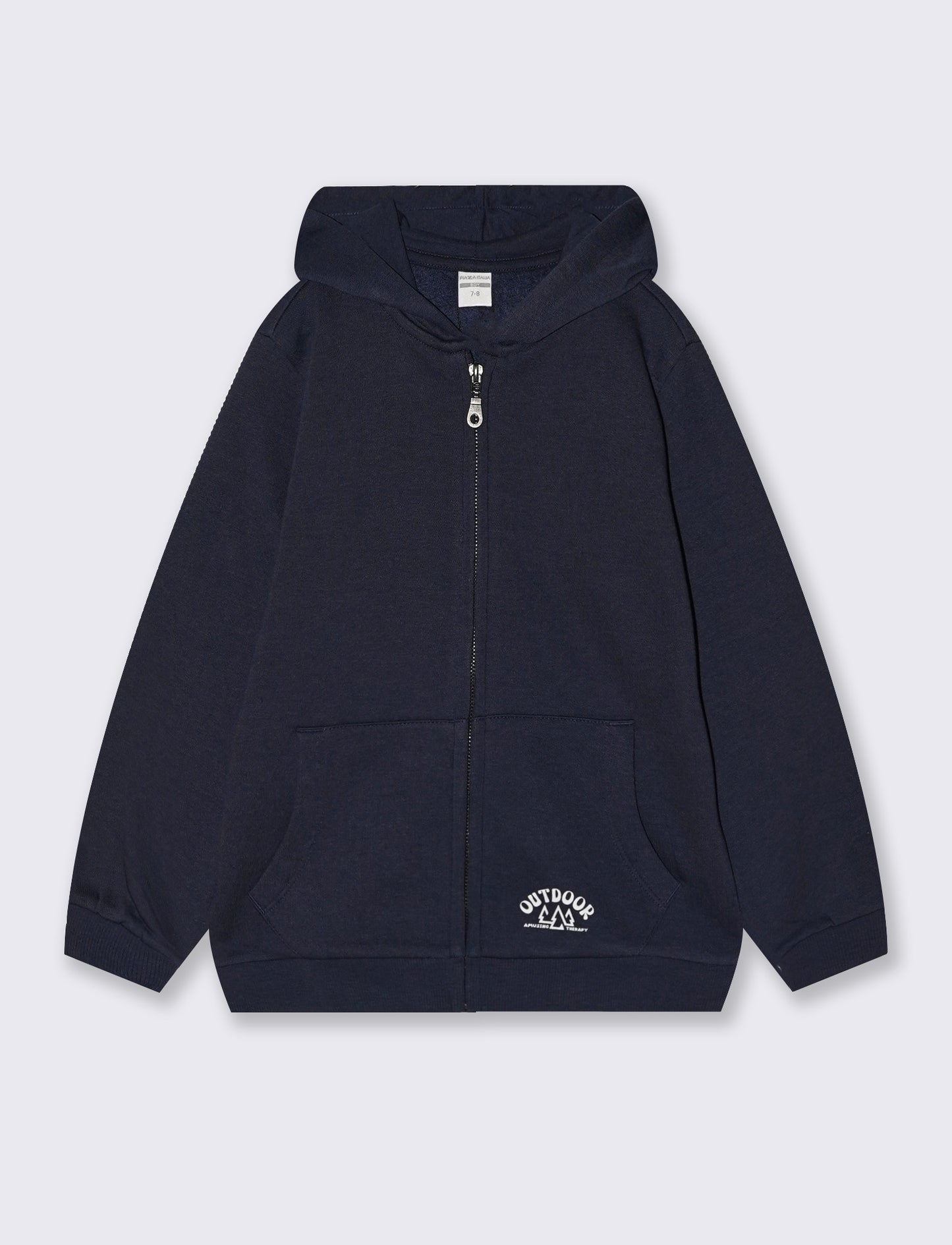 Felpa con cappuccio apribile e marsupio - Blu