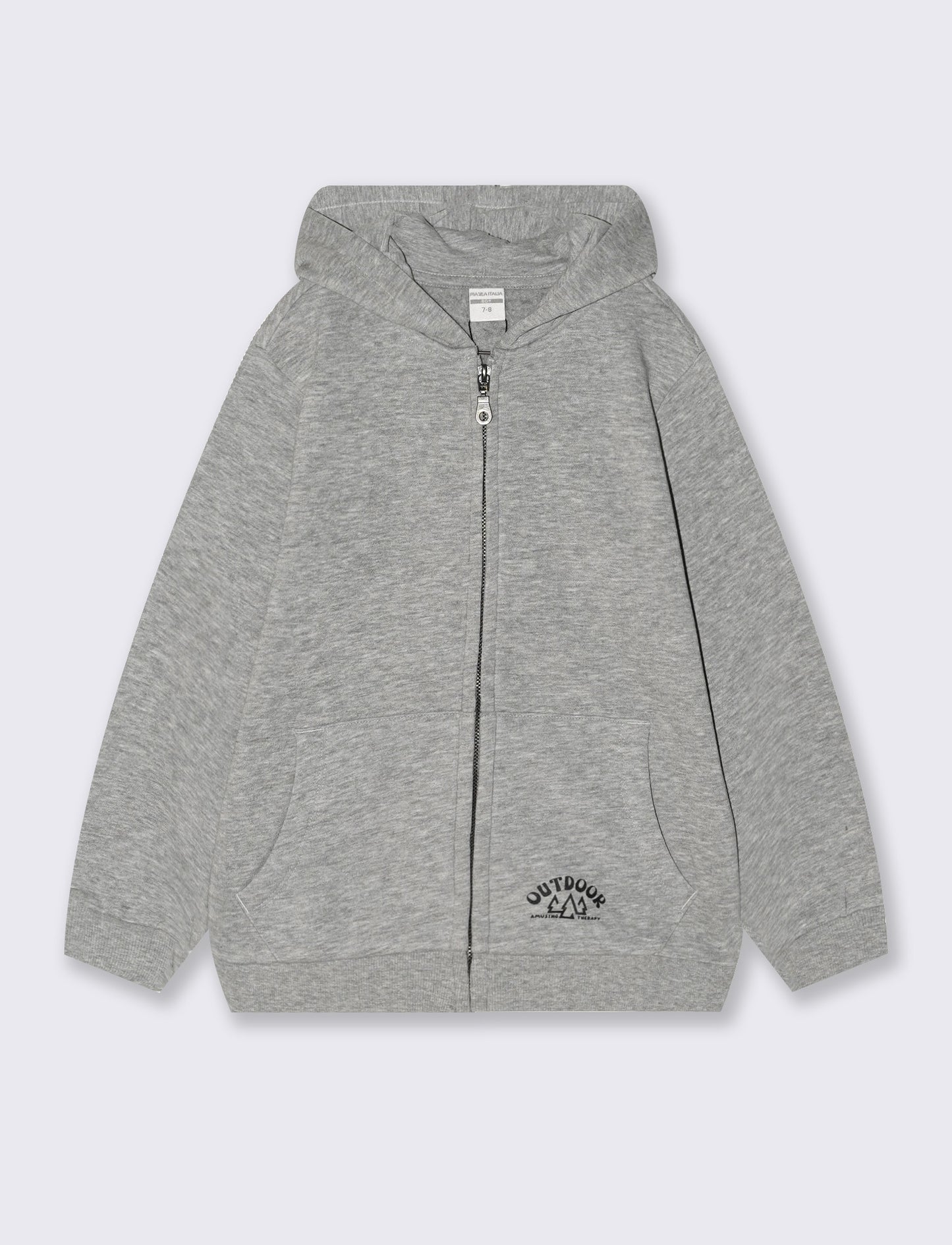 Felpa con cappuccio apribile e marsupio - Grigio mel.