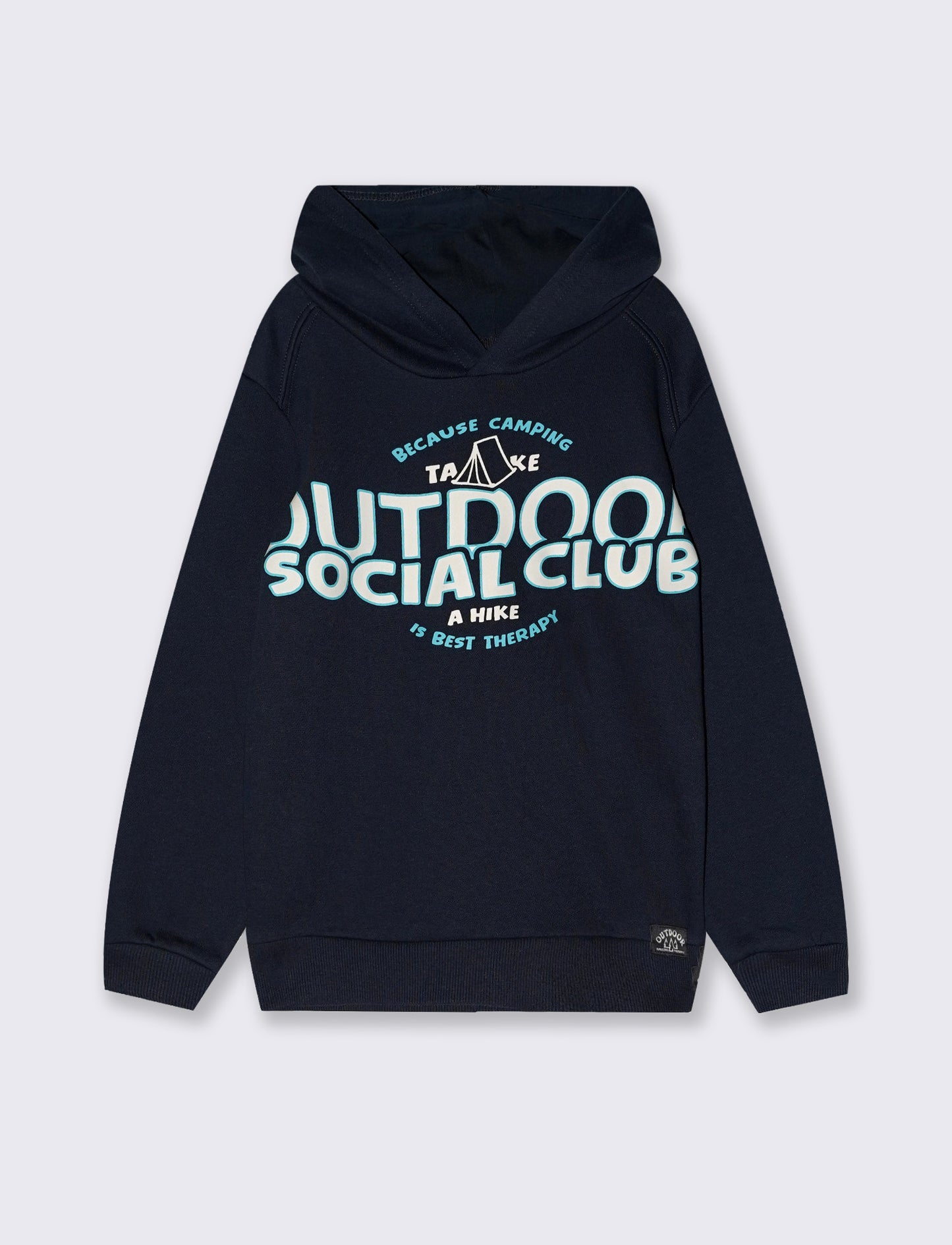 Hoodie with stylish maxi print - Blue
