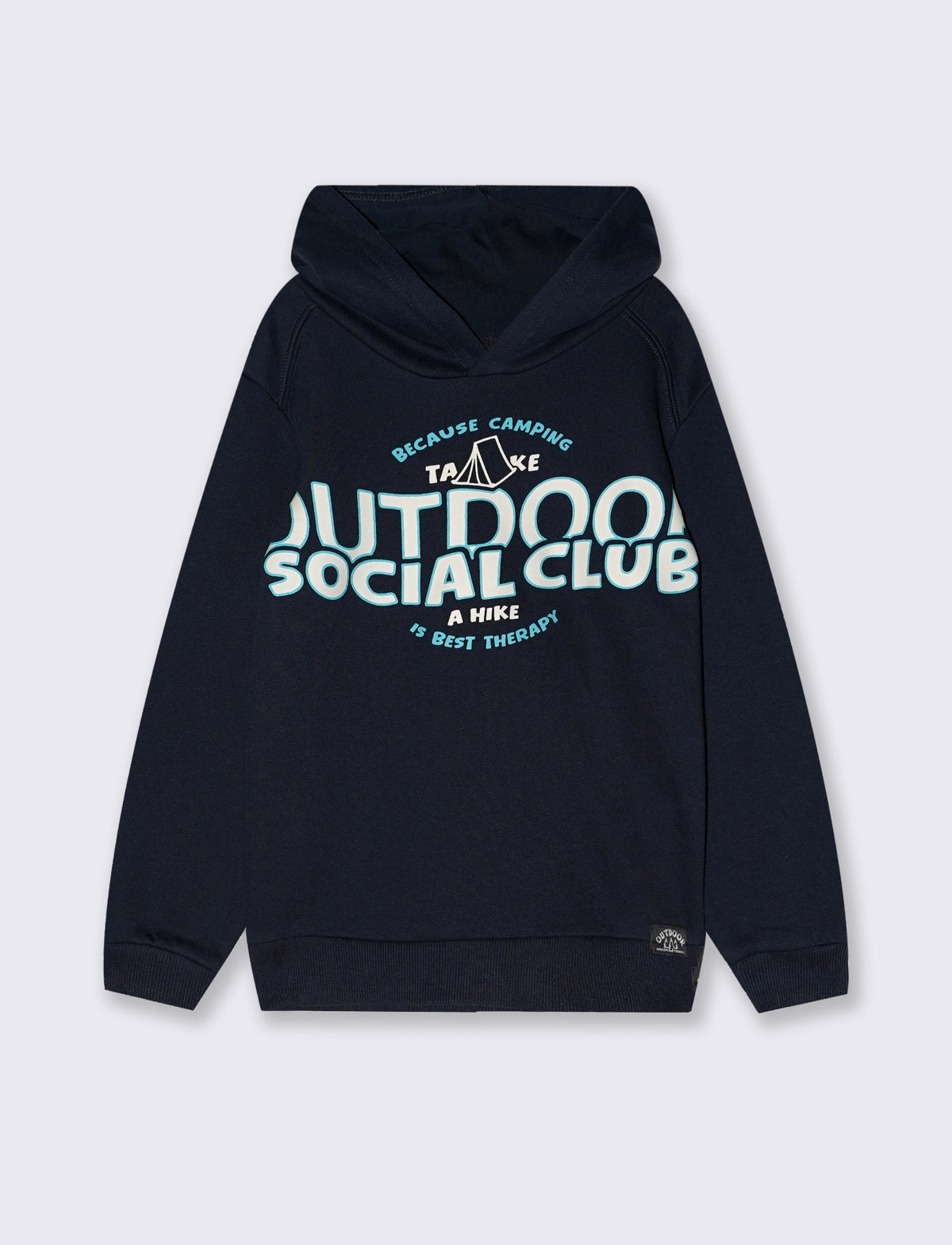 Hoodie with stylish maxi print - Blue