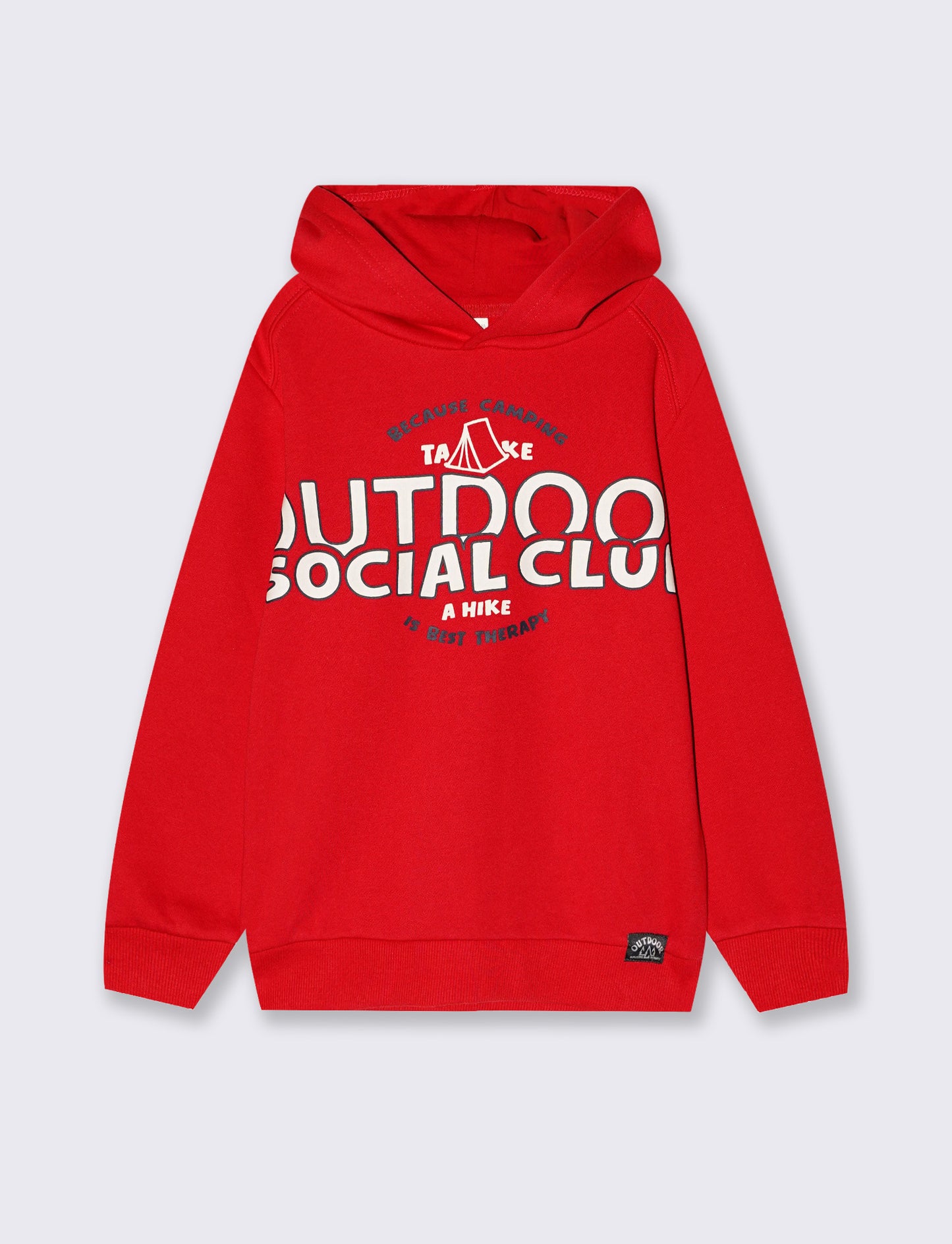 Hoodie with stylish maxi print - Red