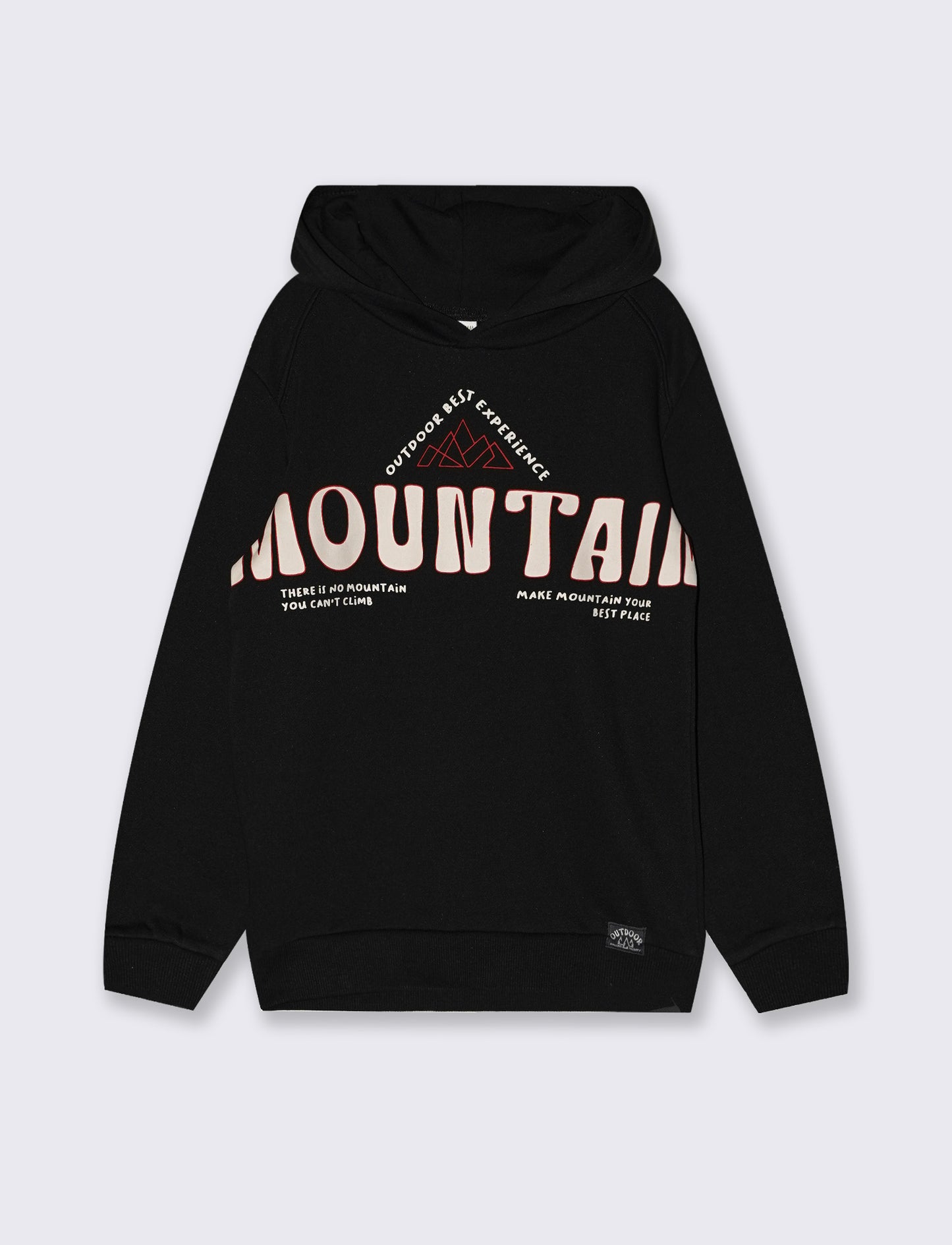 Hoodie with stylish maxi print - Black