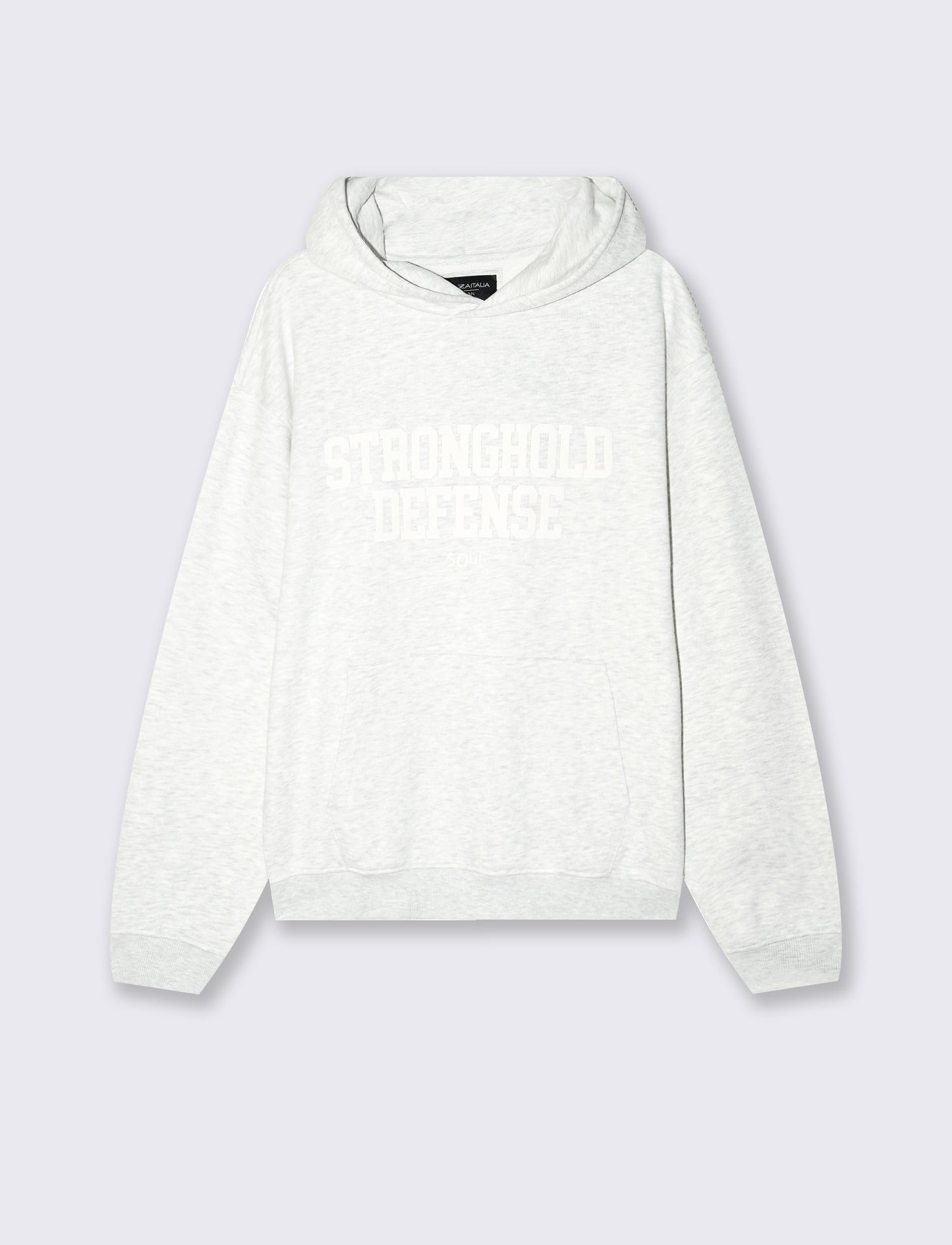Trendy hooded sweatshirt with puff prints - Grey