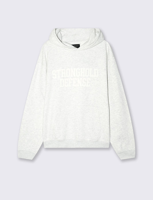 Trendy hooded sweatshirt with puff prints - Grey