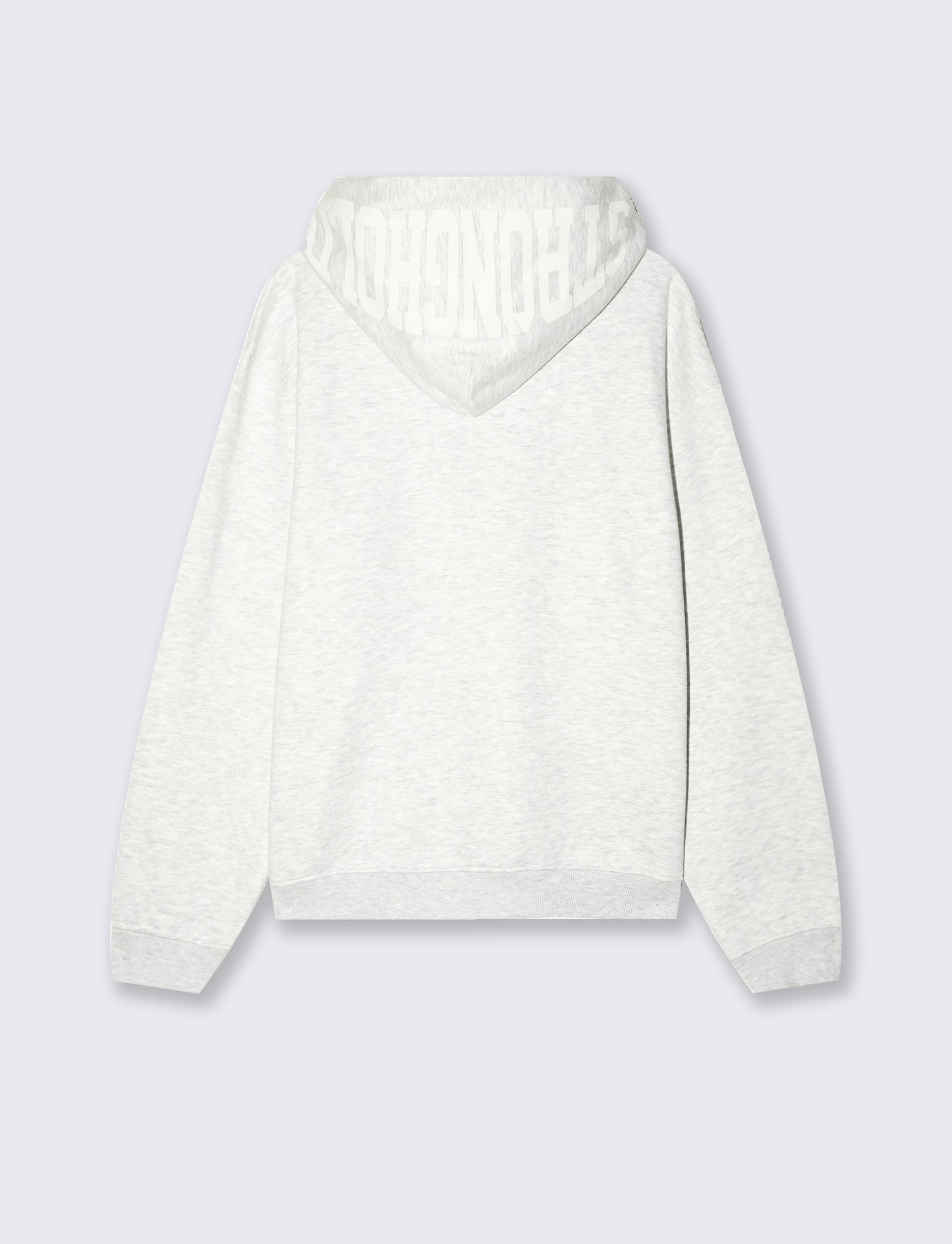 Trendy hooded sweatshirt with puff prints - Grey