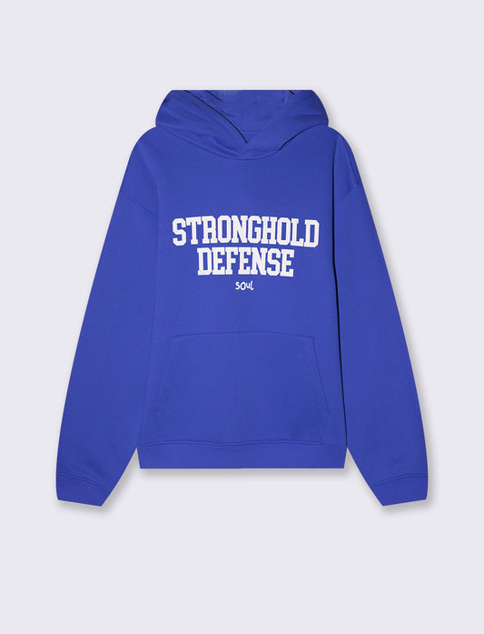 Trendy hooded sweatshirt with puff prints - Blue