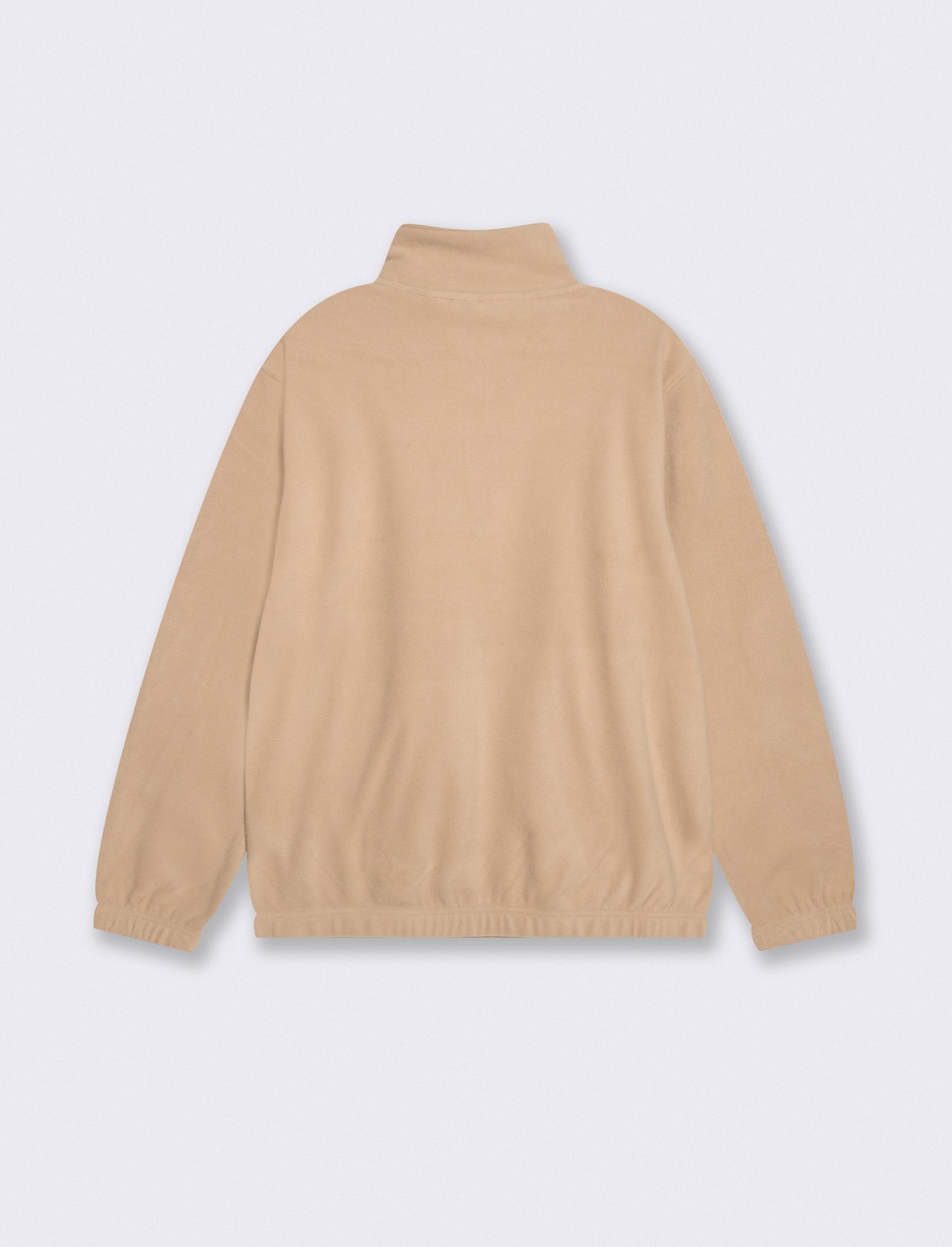 Felpa in pile collo alto con cerniera - Beige