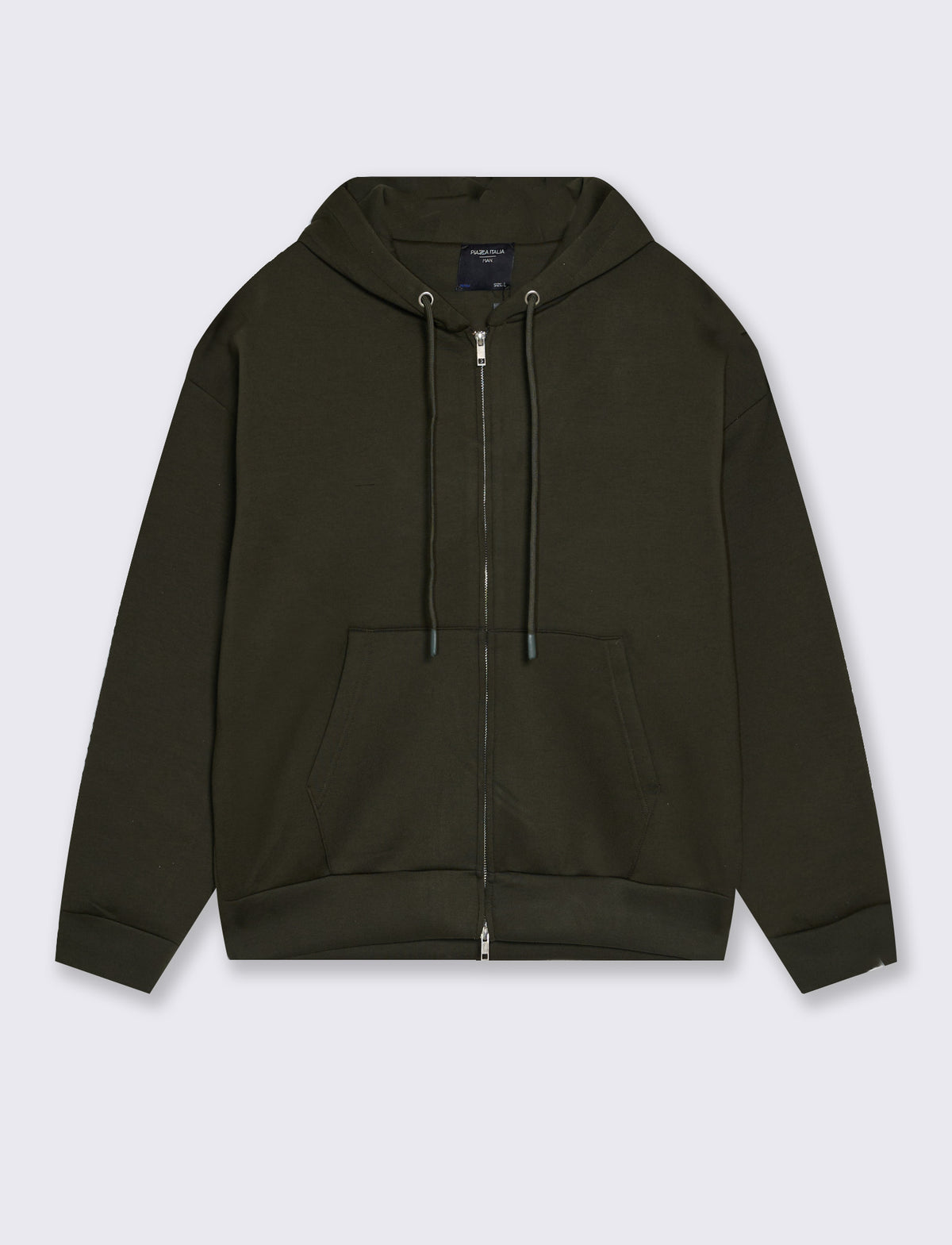 Technical hoodie with zipper - Green