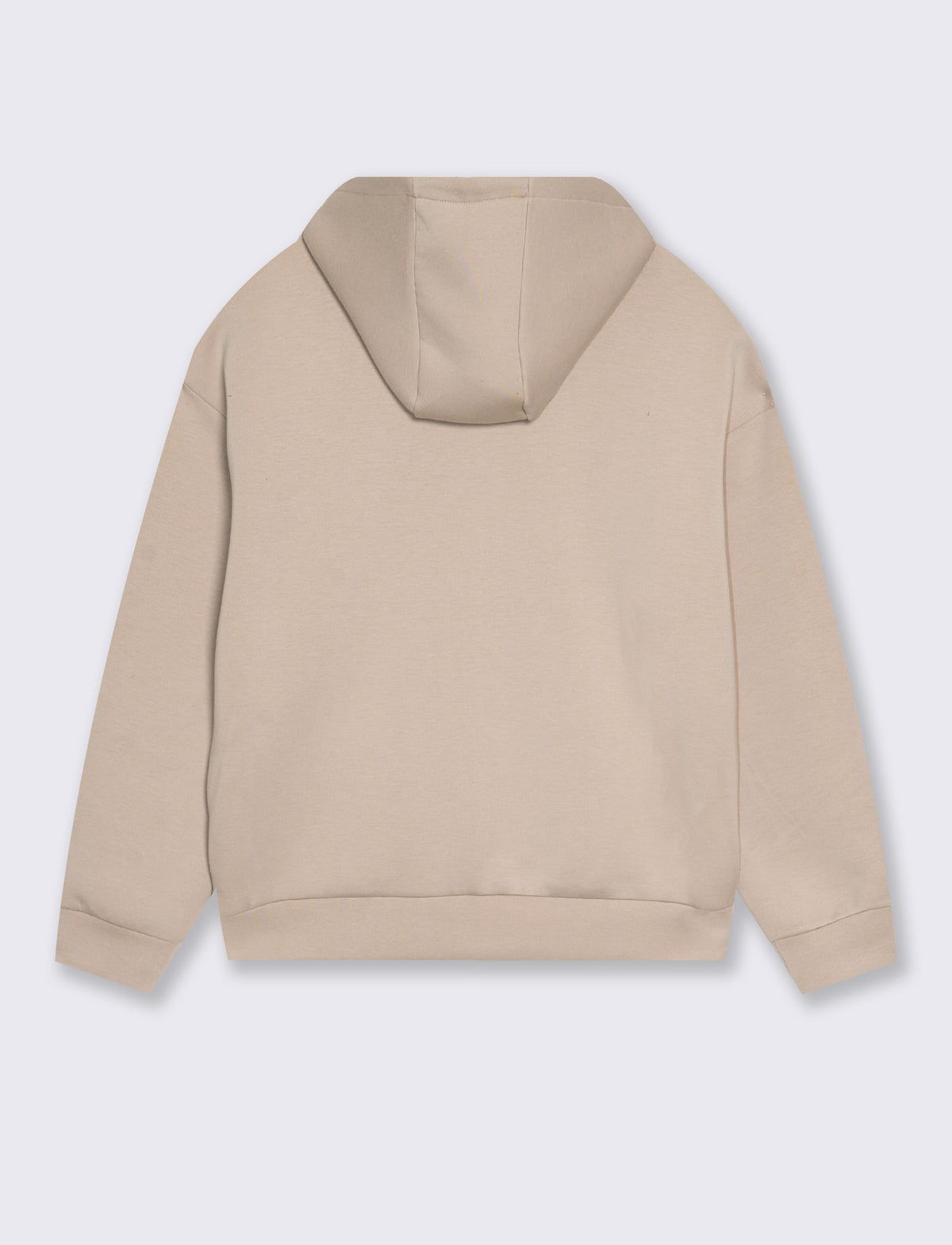 Felpa tecnica con cappuccio e cerniera - Beige