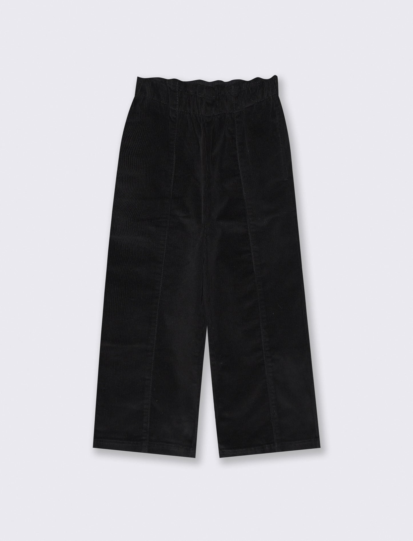 Pantaloni in velluto elastico gamba larga - Nero