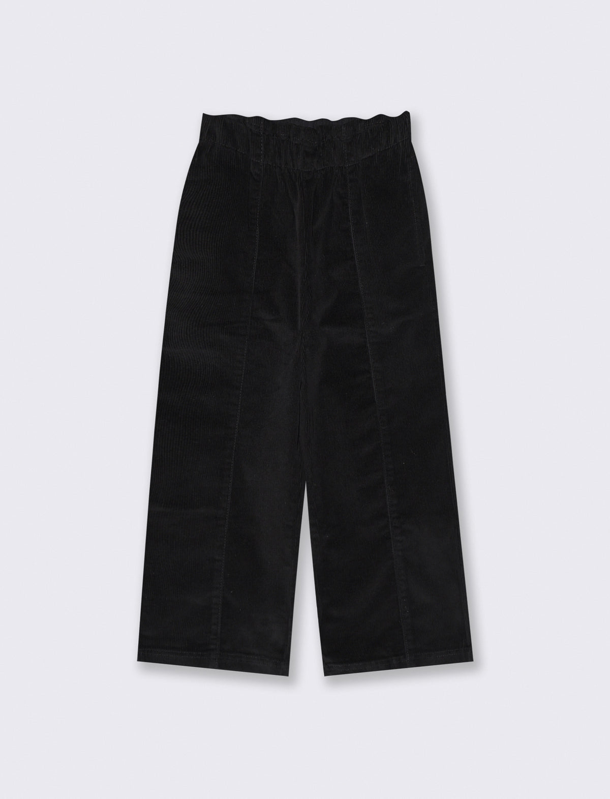 Pantaloni in velluto elastico gamba larga - Nero