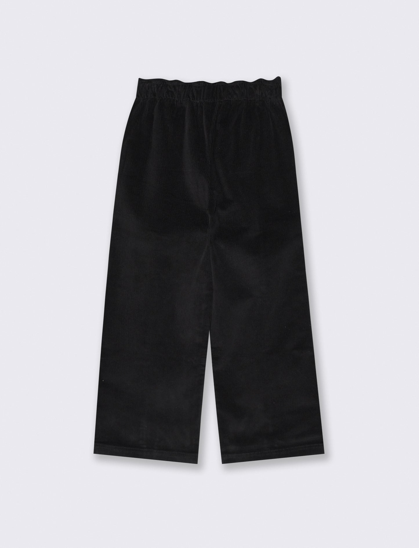 Pantaloni in velluto elastico gamba larga - Nero