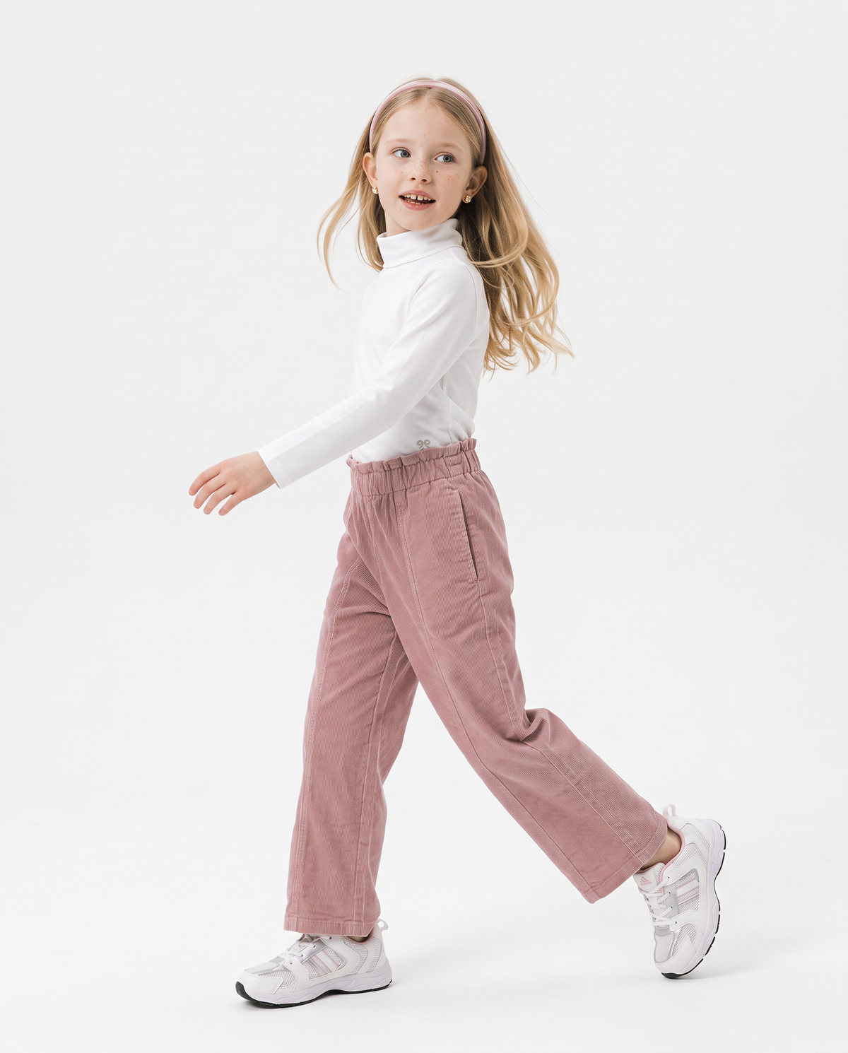 Wide Leg Stretch Velvet Pants - Pink