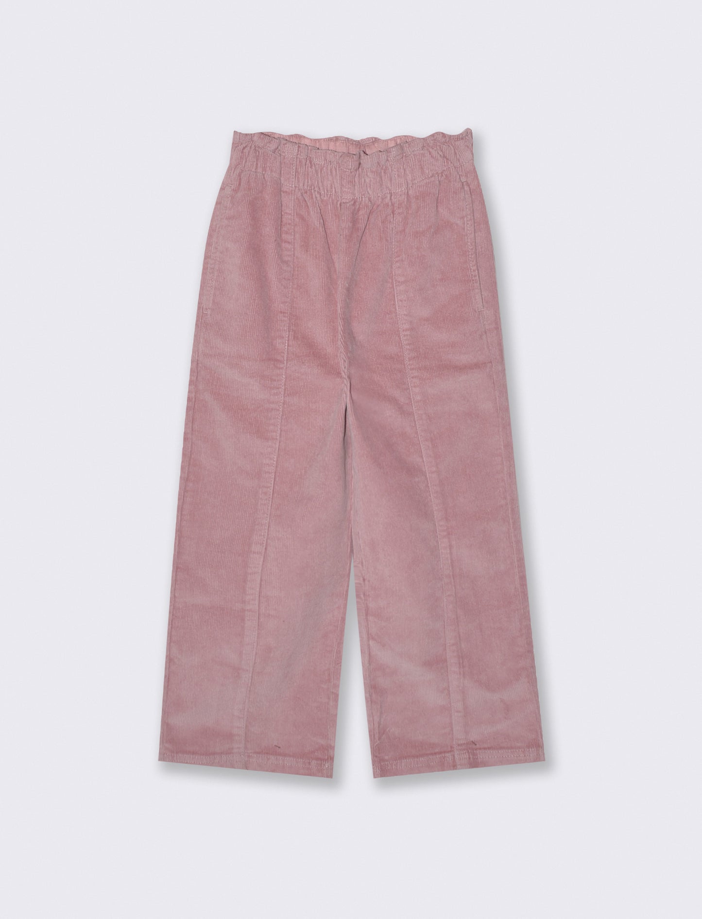 Pantaloni in velluto elastico gamba larga - Rosa