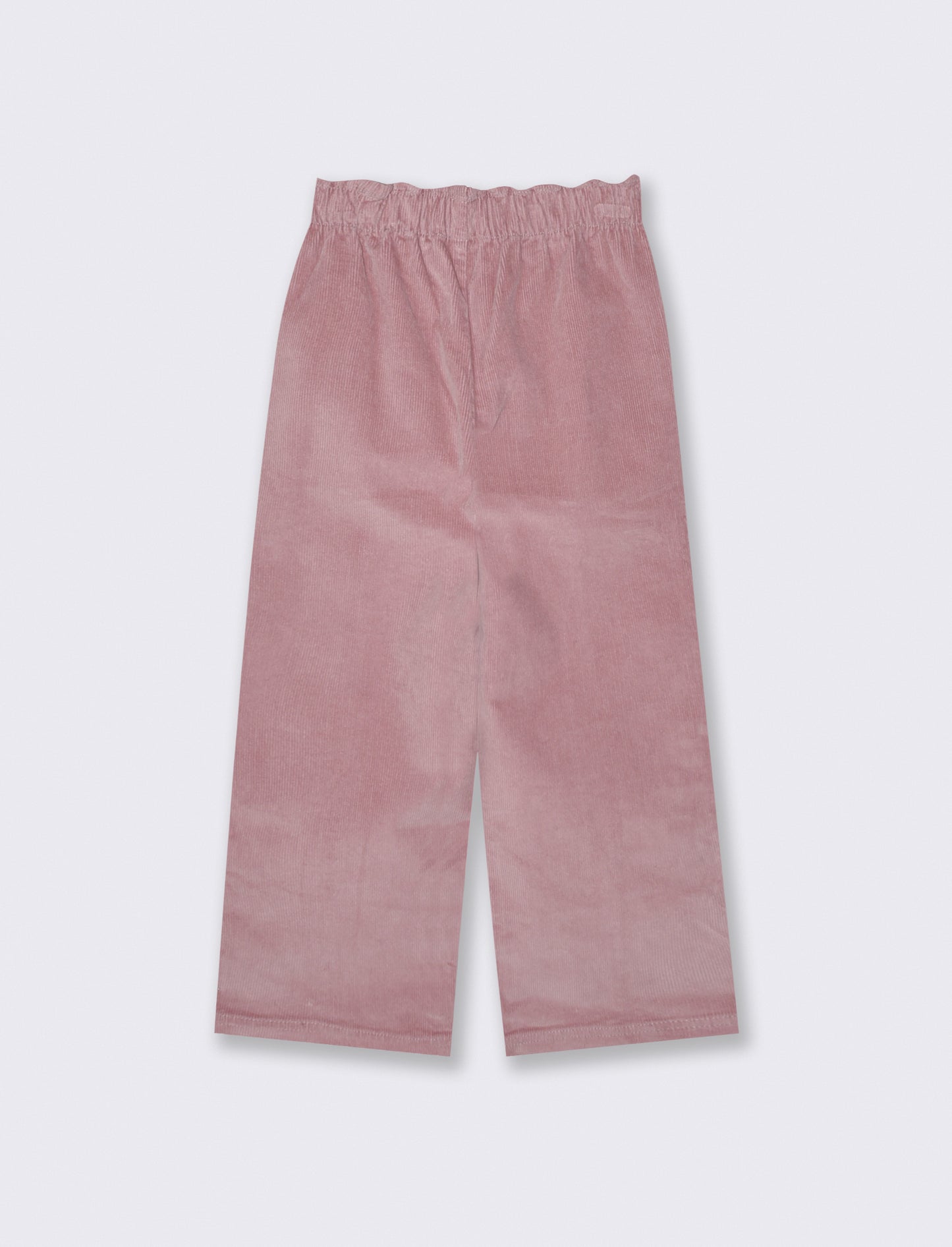 Pantaloni in velluto elastico gamba larga - Rosa