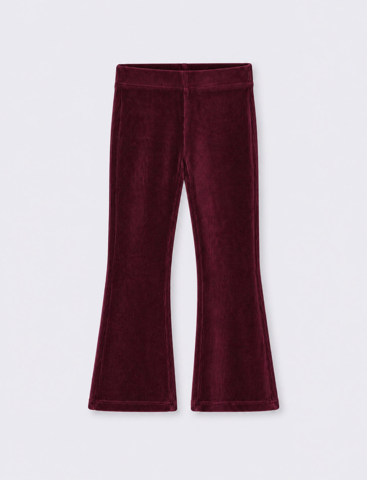 Velvet Stretch Bell Bottom Leggings - Red