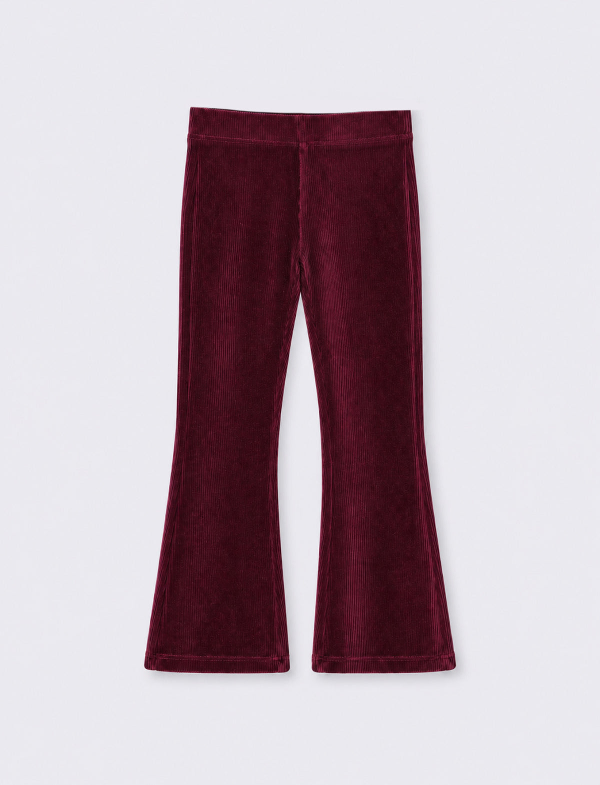 Velvet Stretch Bell Bottom Leggings - Red