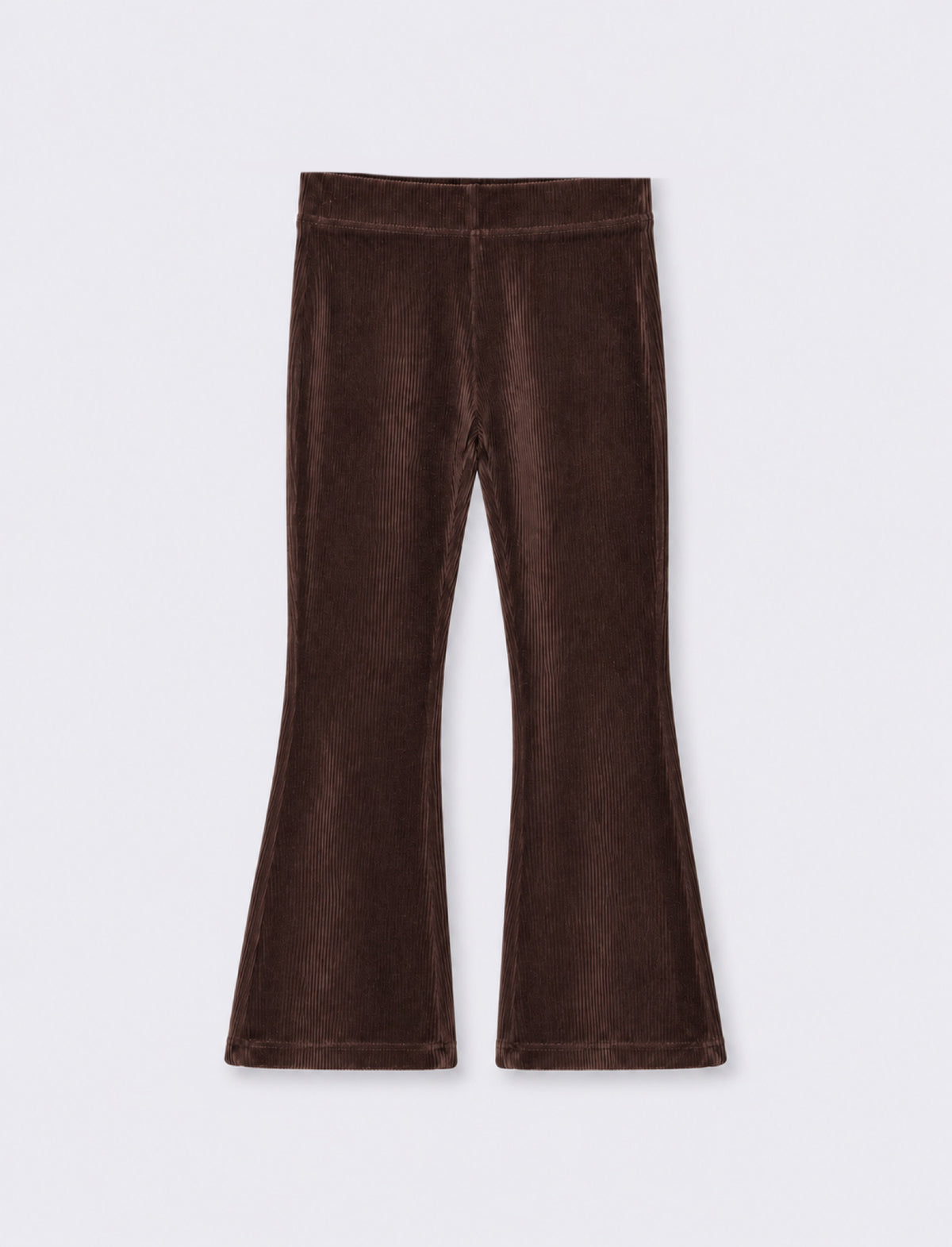 Velvet Stretch Bell Bottom Leggings - Brown