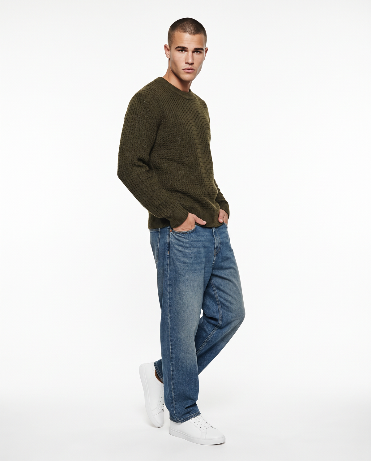 Maglia girocollo jacquard in ciniglia - Moro