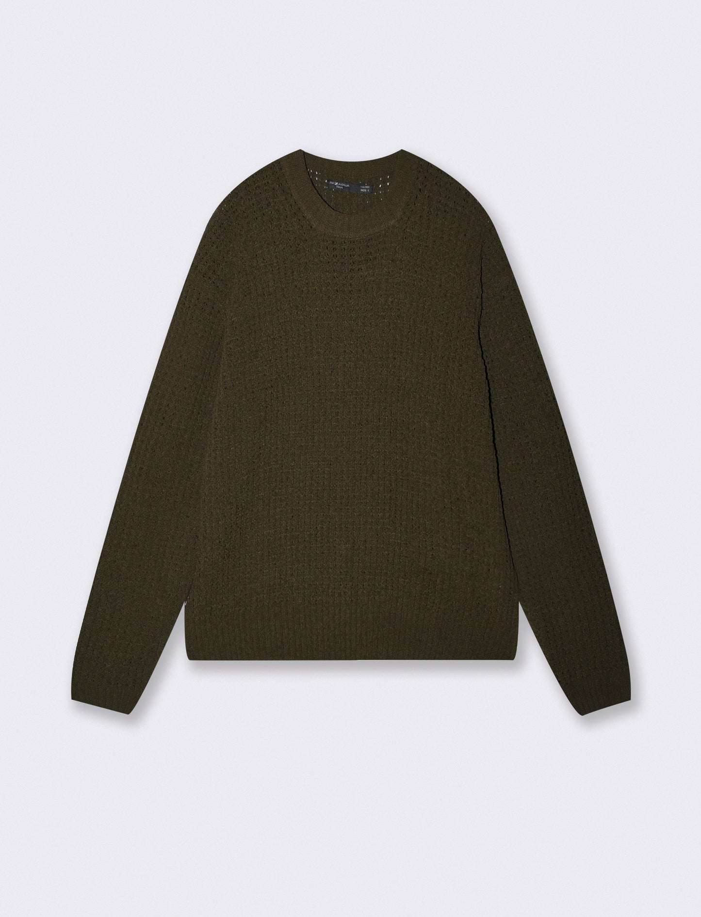 Maglia girocollo jacquard in ciniglia - Moro