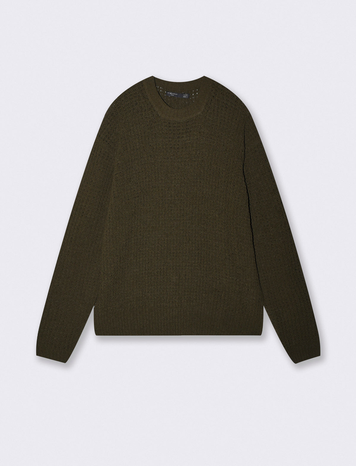 Maglia girocollo jacquard in ciniglia - Moro