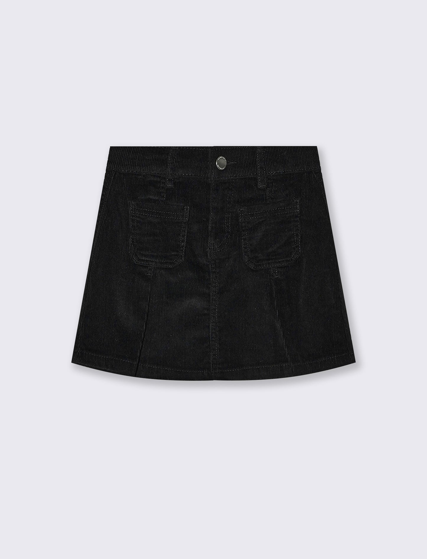 Gonna in velluto elastico con tasche - Nero