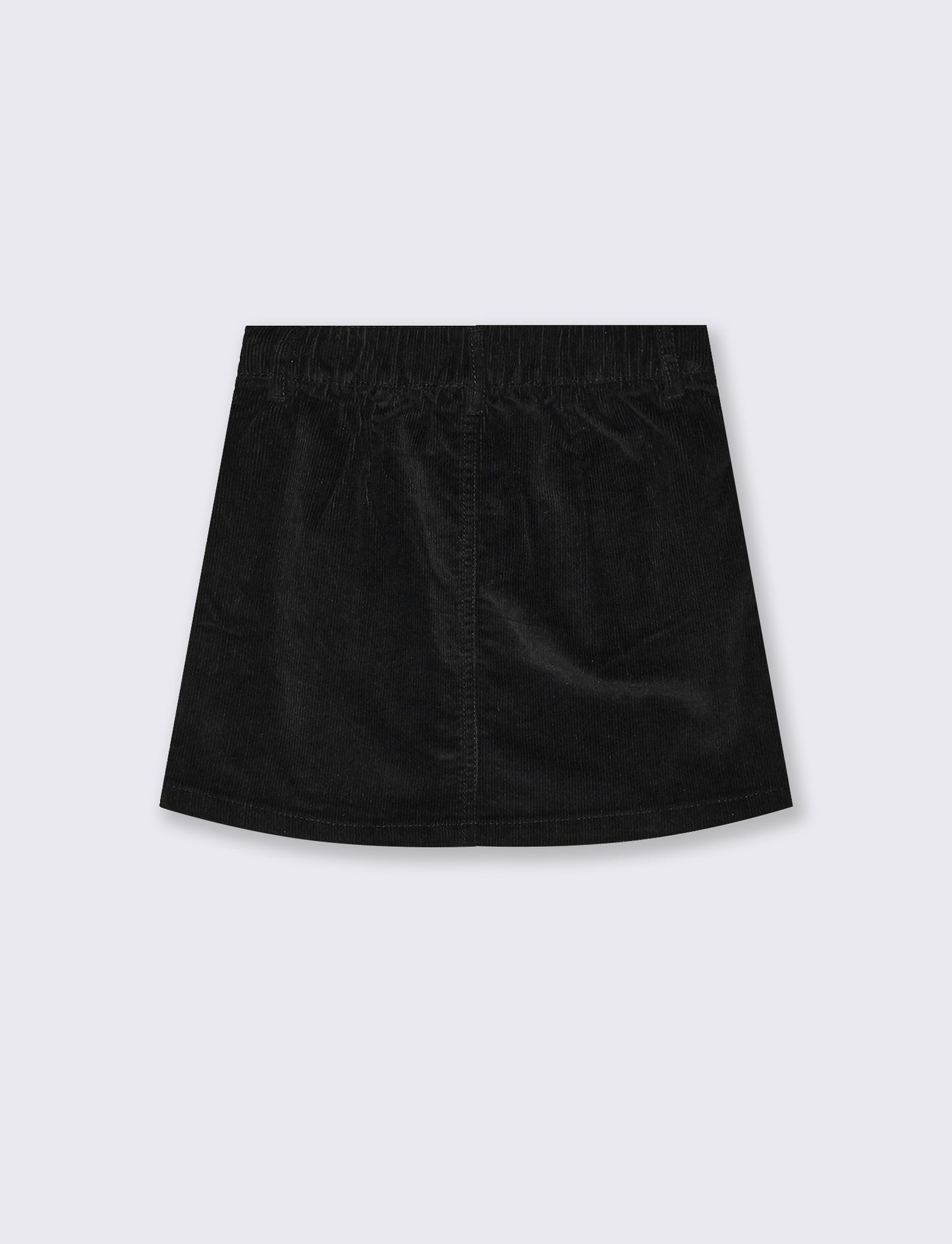 Gonna in velluto elastico con tasche - Nero