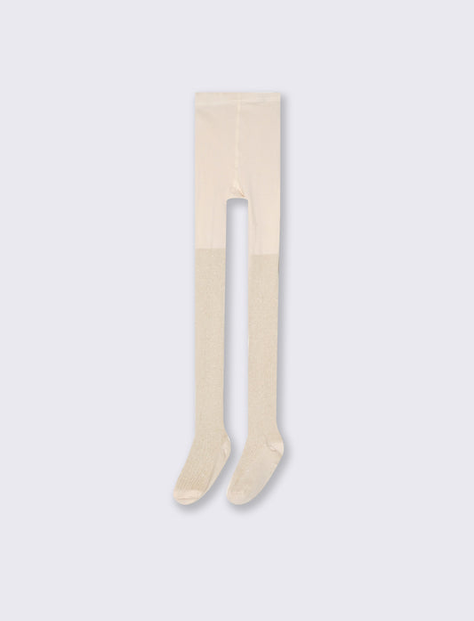 Glitter and Metallic Effect Girls' Socks - Beige