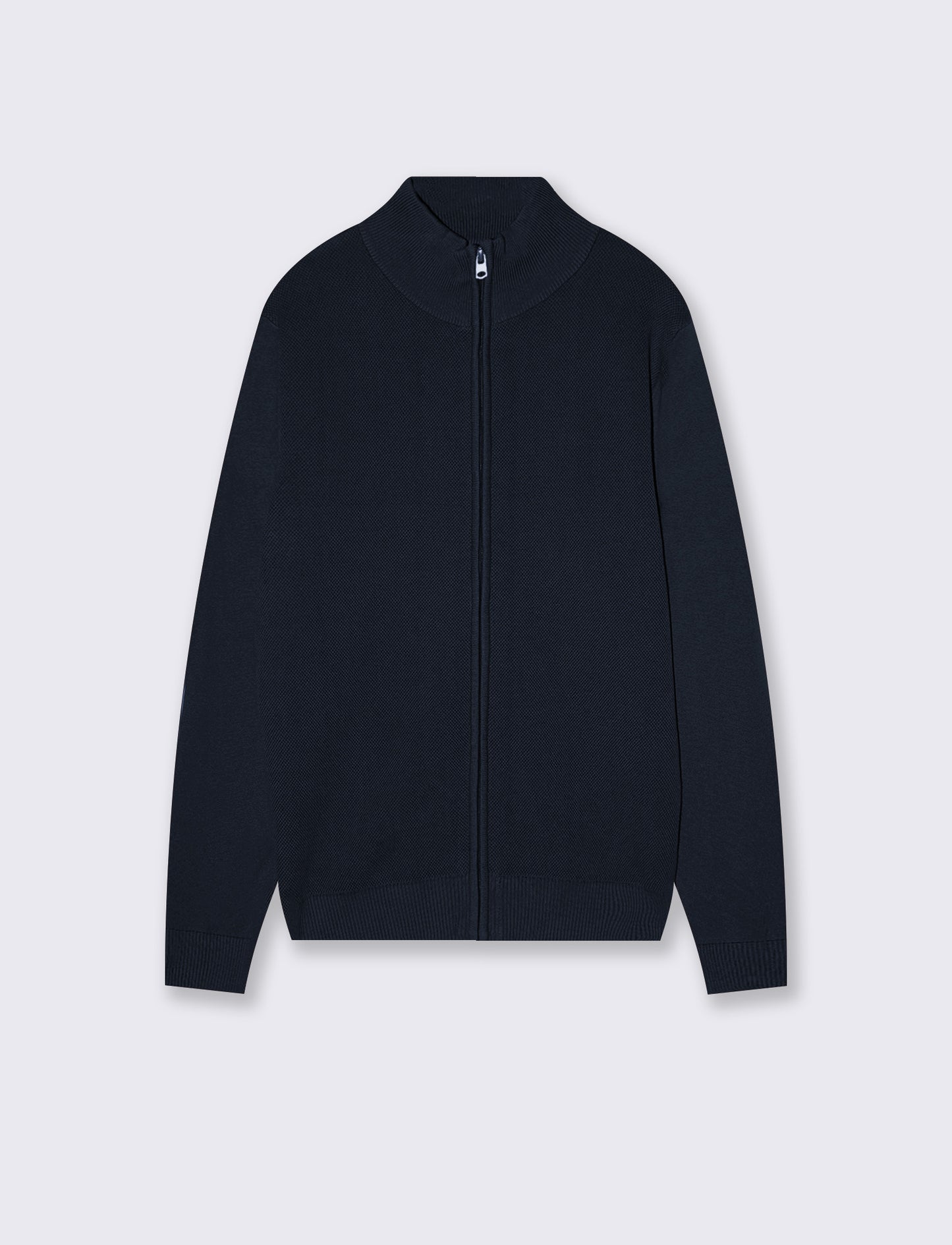 MAGLIA CARDIGAN LUPETTO TRAMA JACQUARD - Blu