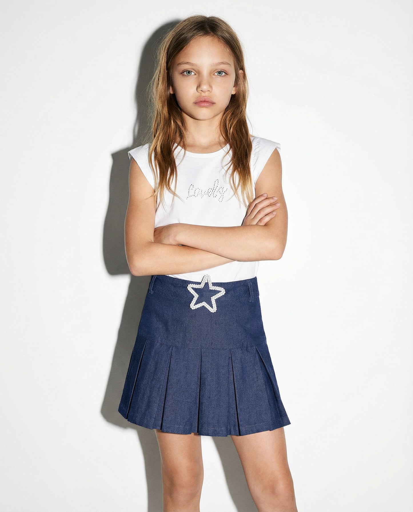 Shorts eleganti con cintura gioiello - Denim